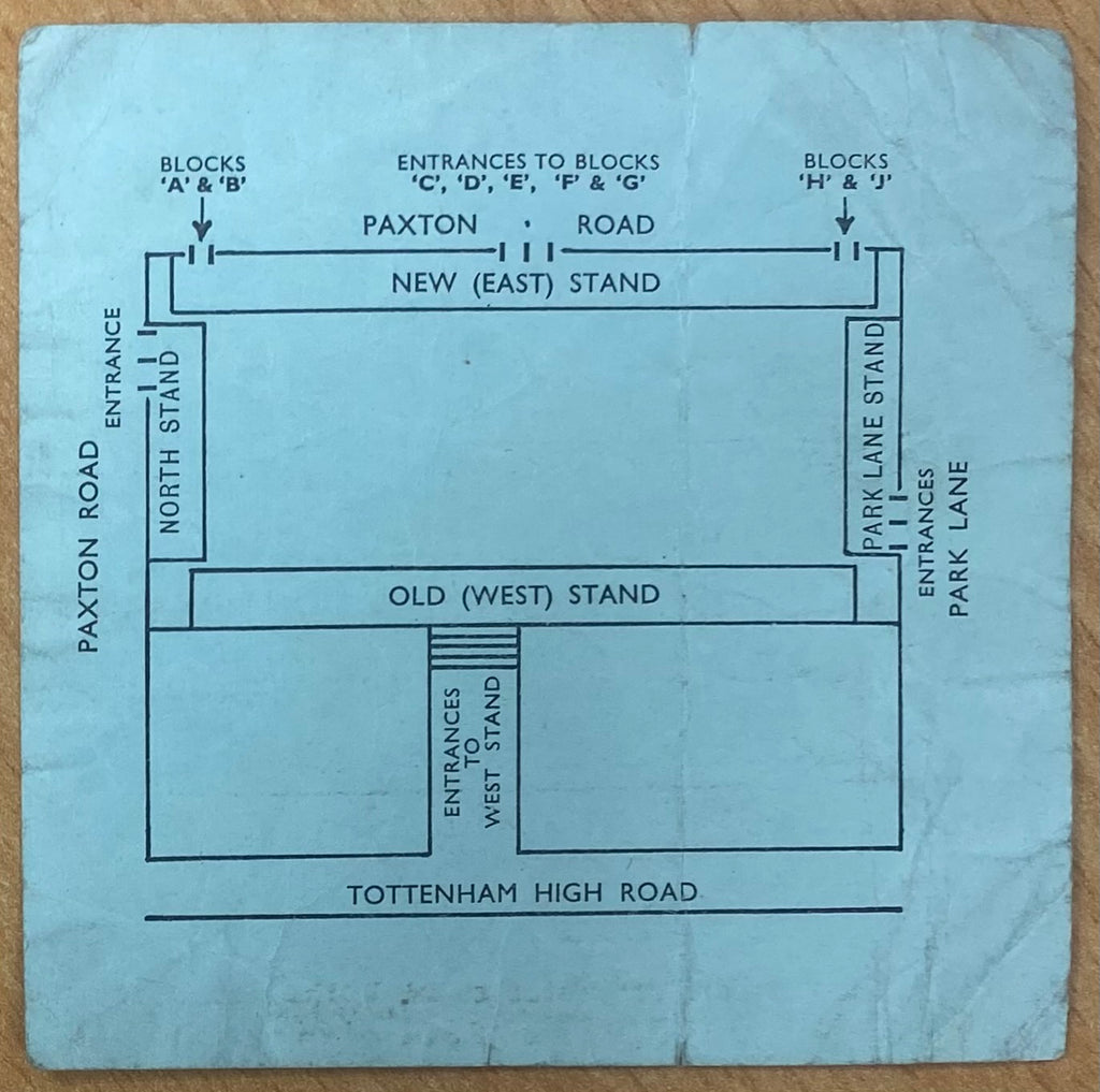1964/65 ORIGINAL FA CUP 3RD ROUND REPLAY TICKET TOTTENHAM HOTSPUR V TORQUAY UNITED