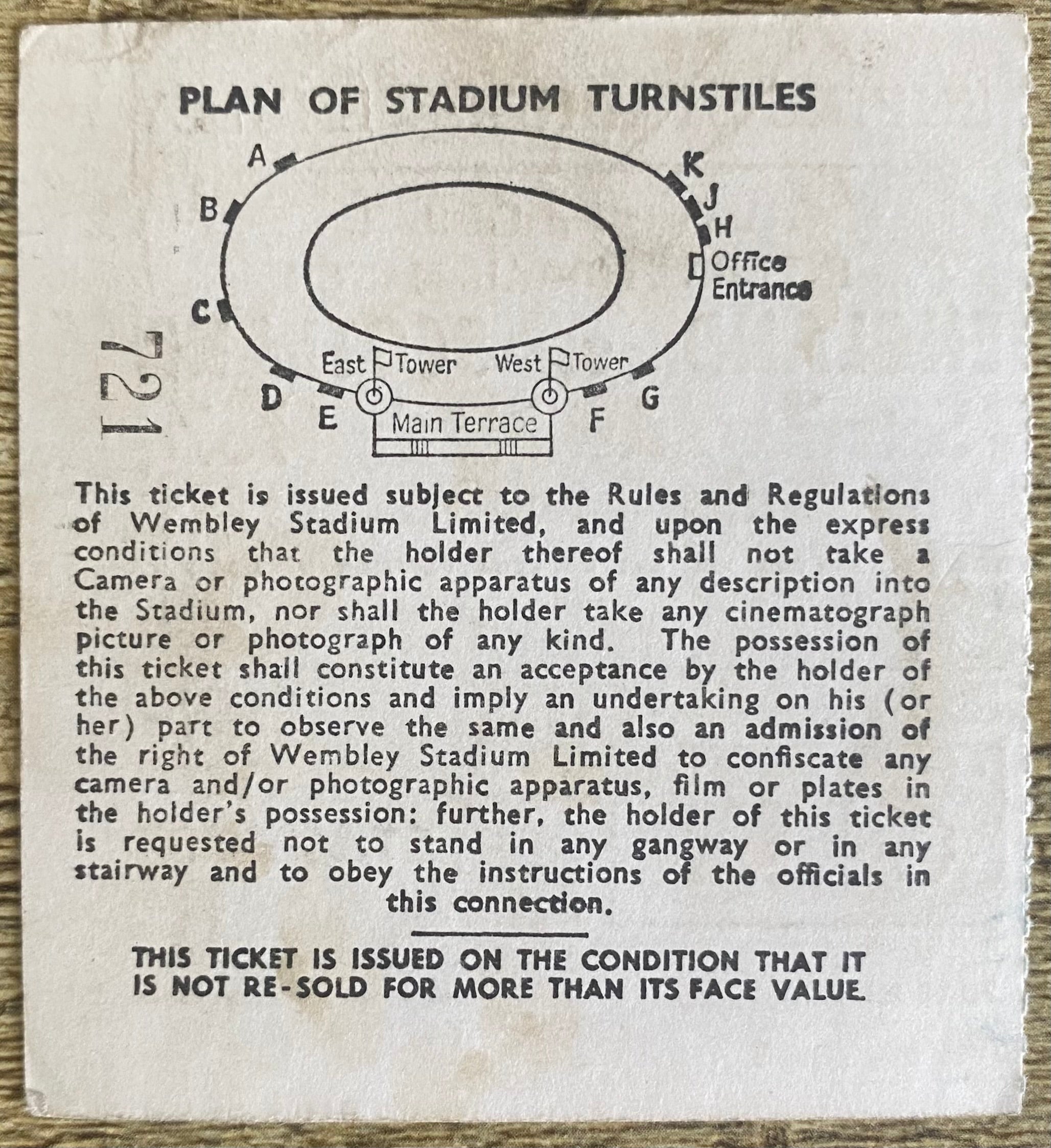 1967 ORIGINAL BRITISH HOME INTERNATIONAL CHAMPIONSHIPS TICKET ENGLAND V SCOTLAND