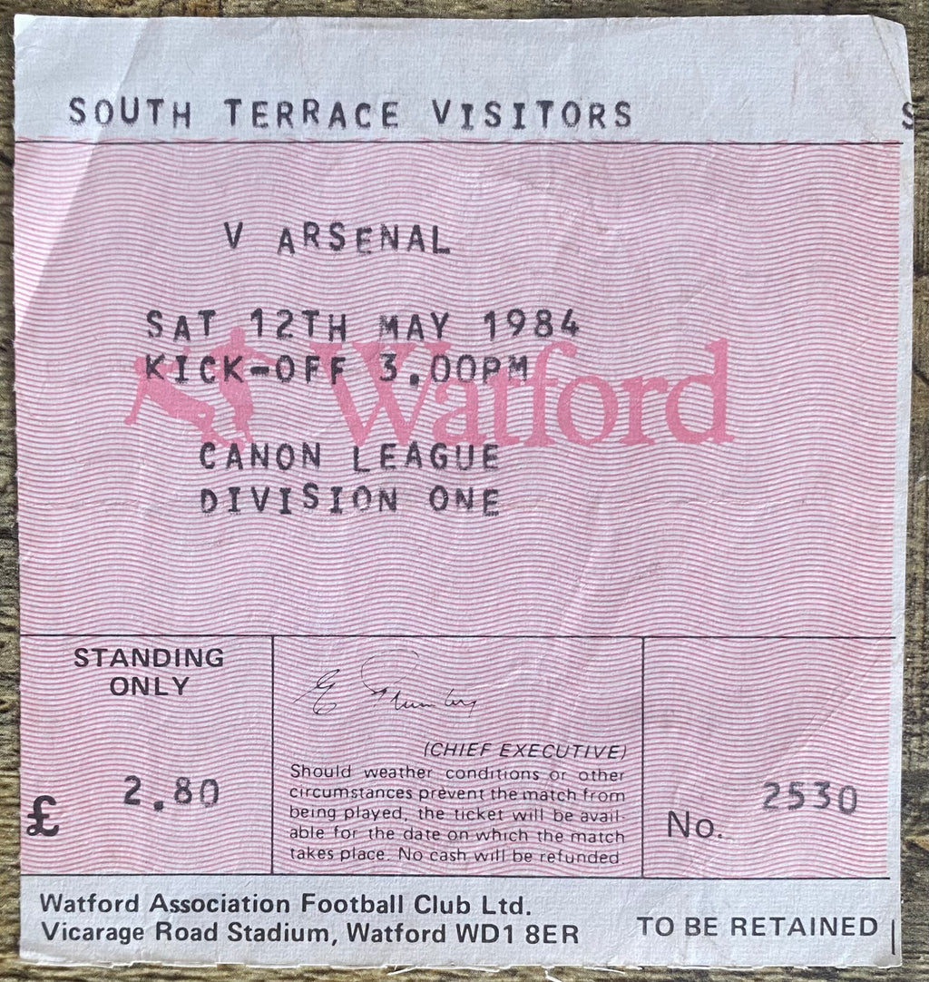 1983/84 ORIGINAL DIVISION ONE TICKET WATFORD V ARSENAL