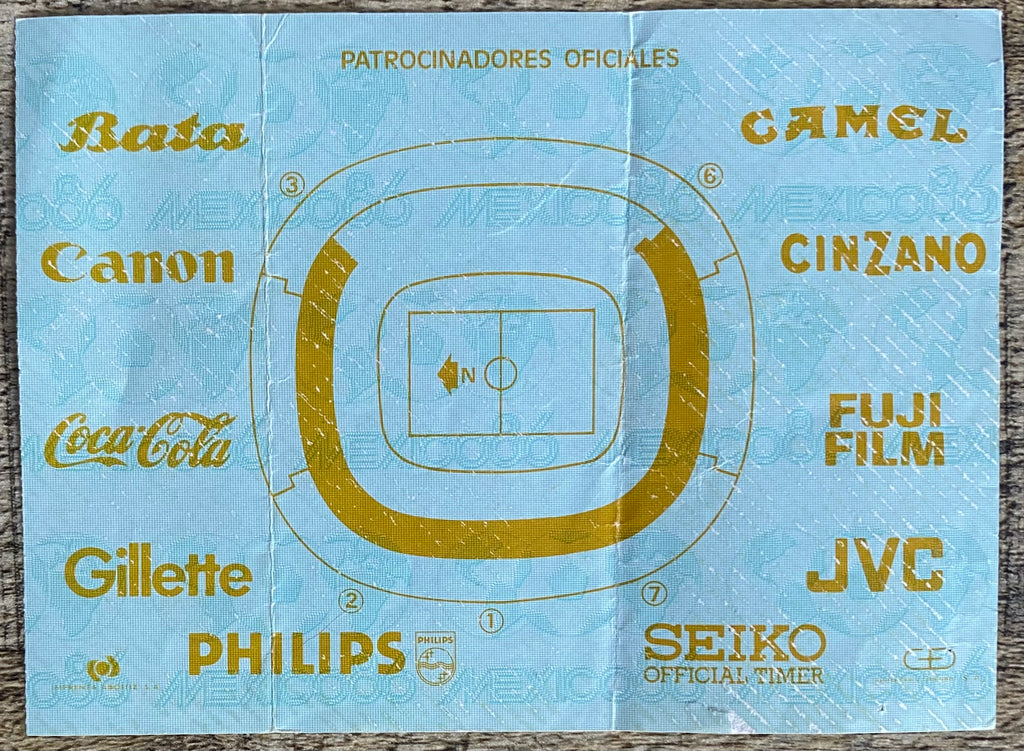 1986 ORIGINAL WORLD CUP 2ND ROUND TICKET ENGLAND V PARAGUAY @ MEXICO CITY
