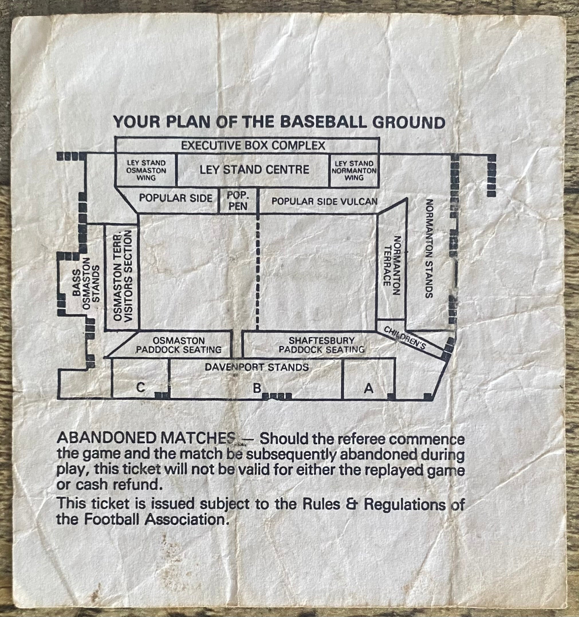 1983/84 ORIGINAL DIVISION 2 TICKET DERBY COUNTY V SWANSEA CITY