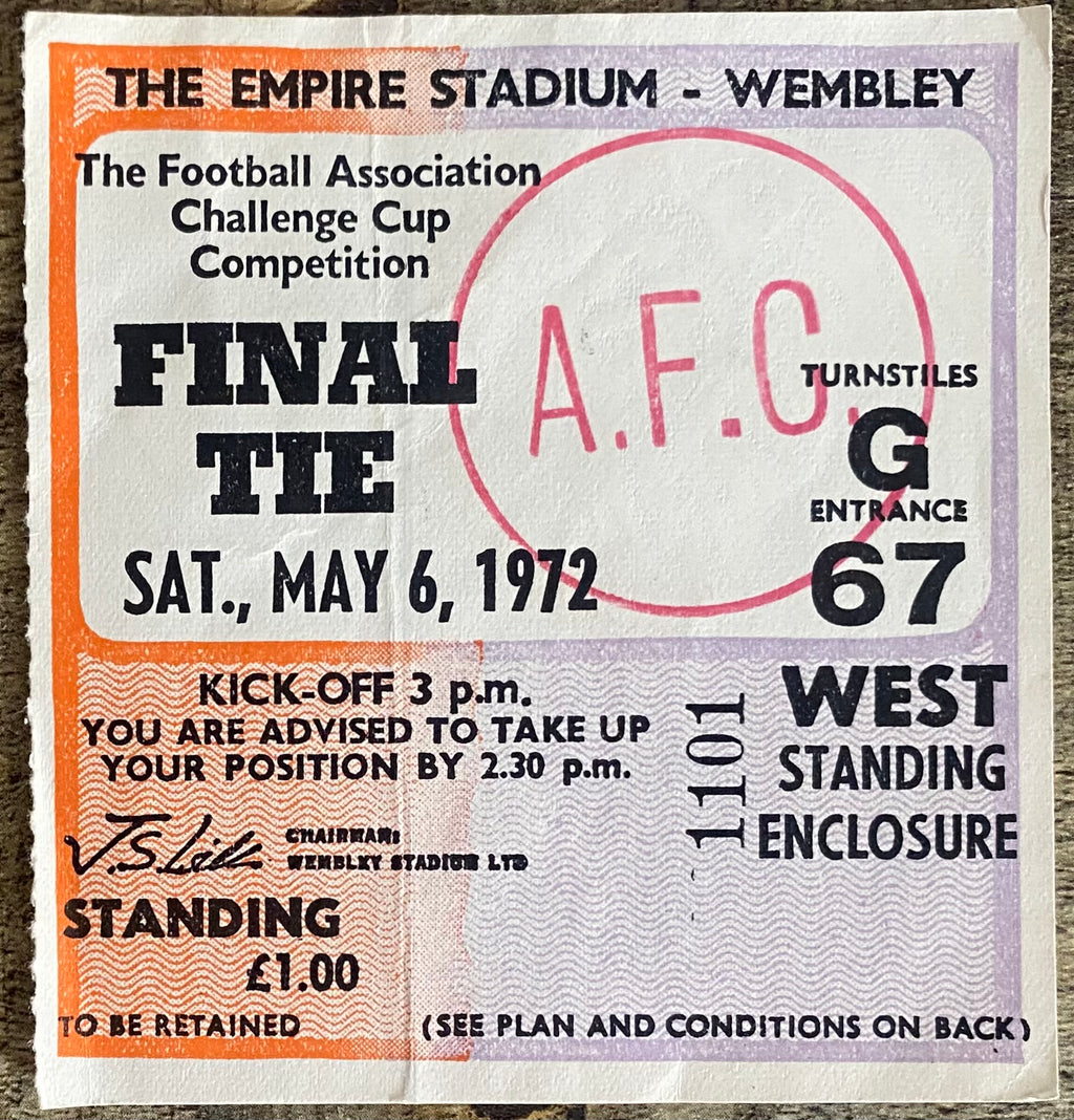1972 ORIGINAL FA CUP FINAL TICKET ARSENAL V LEEDS UNITED