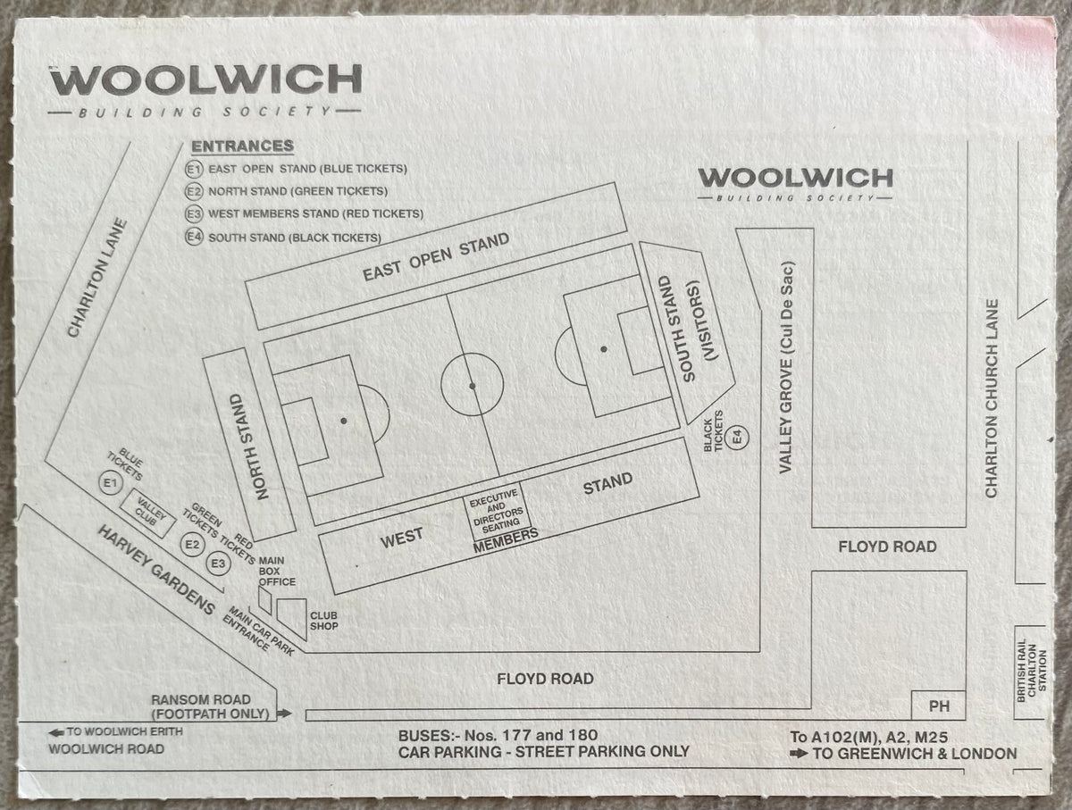 1991/92 ORIGINAL FA CUP 3RD ROUND  TICKET CHARLTON ATHLETIC V BARNET