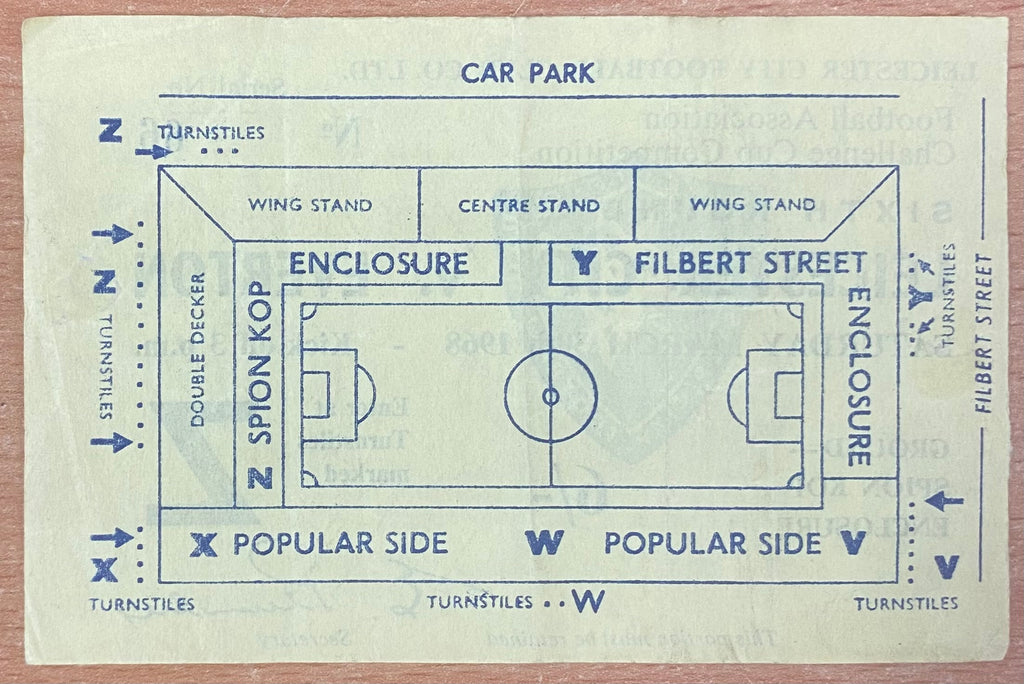 1967/68 ORIGINAL FA CUP 6TH ROUND TICKET LEICESTER CITY V EVERTON