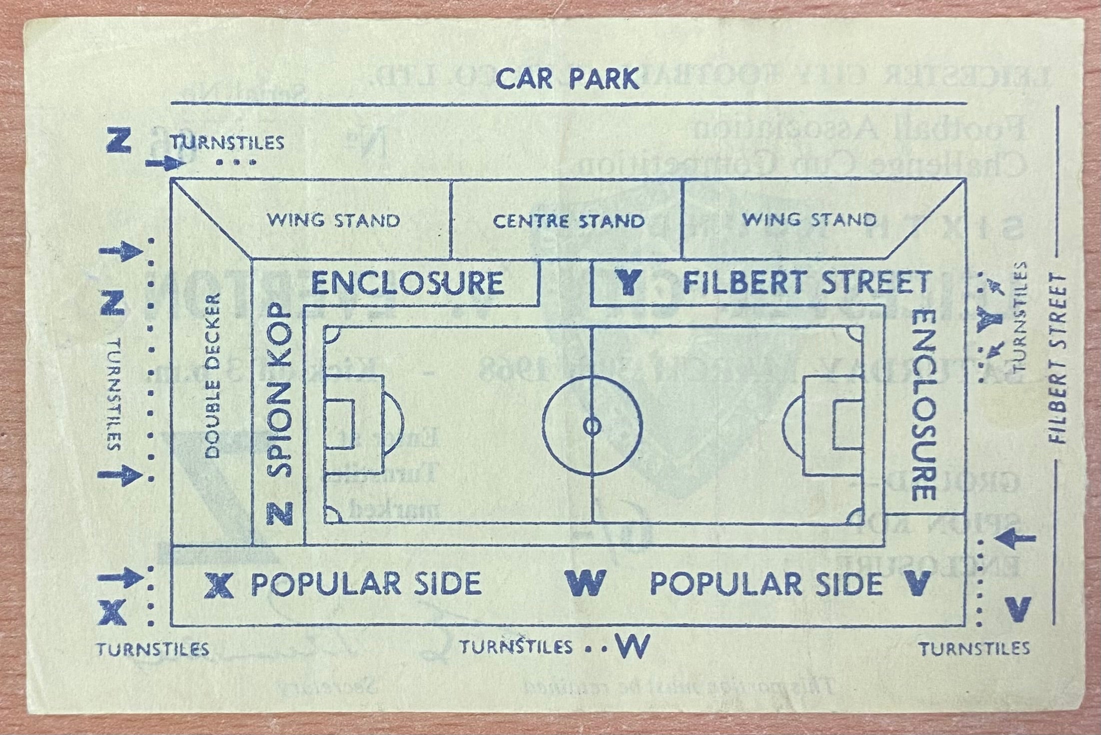 1967/68 ORIGINAL FA CUP 6TH ROUND TICKET LEICESTER CITY V EVERTON
