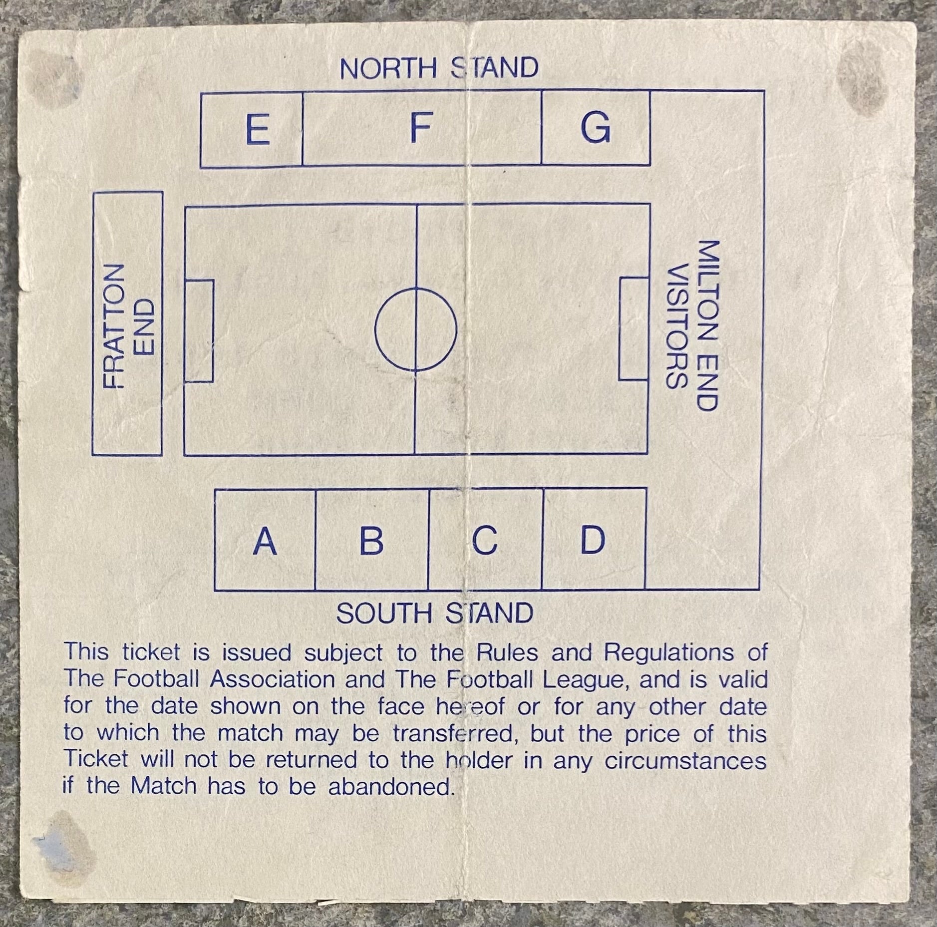 1989/90 ORIGINAL DIVISION 1 TICKET PORTSMOUTH V BRIGHTON AND HOVE ALBION