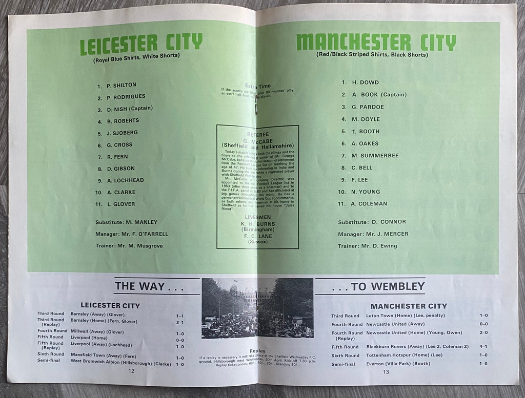 1969 ORIGINAL FA CUP FINAL PROGRAMME MANCHESTER CITY V LEICESTER CITY (SIGNED BY BOBBY CHARLTON)