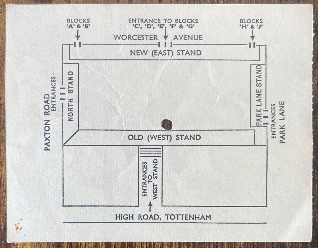 1970/71 ORIGINAL DIVISION ONE TICKET TOTTENHAM HOTSPUR V EVERTON