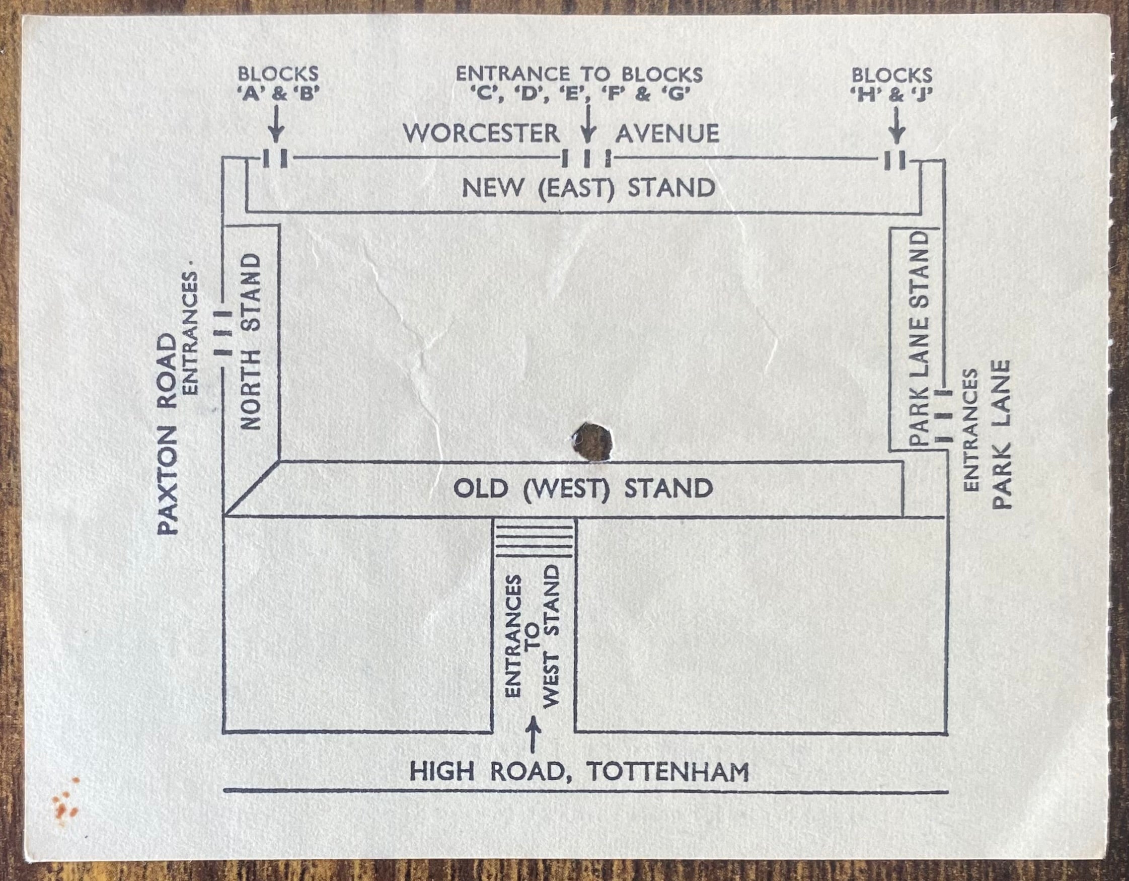 1970/71 ORIGINAL DIVISION ONE TICKET TOTTENHAM HOTSPUR V EVERTON