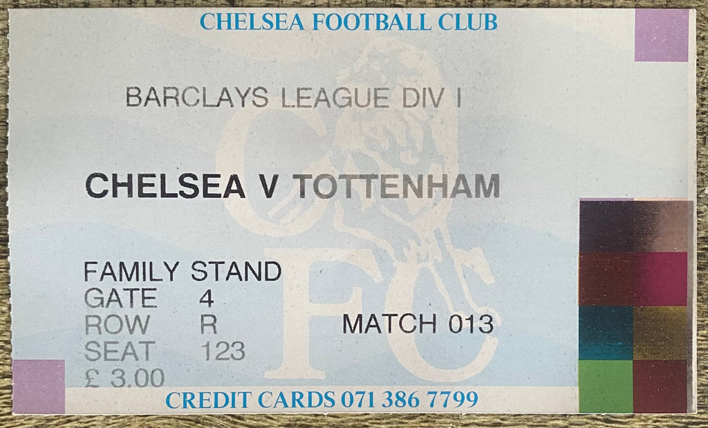1991/92 ORIGINAL DIVISION ONE TICKET CHELSEA V TOTTENHAM HOTSPUR