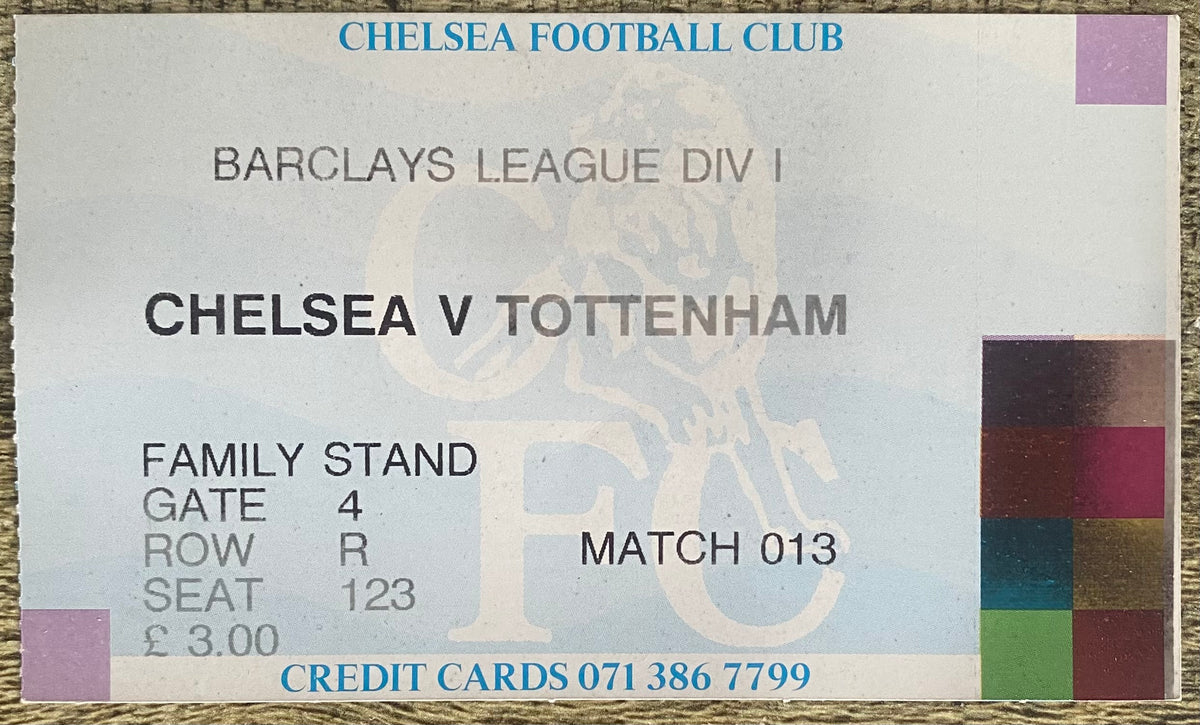 1991/92 ORIGINAL DIVISION ONE TICKET CHELSEA V TOTTENHAM HOTSPUR