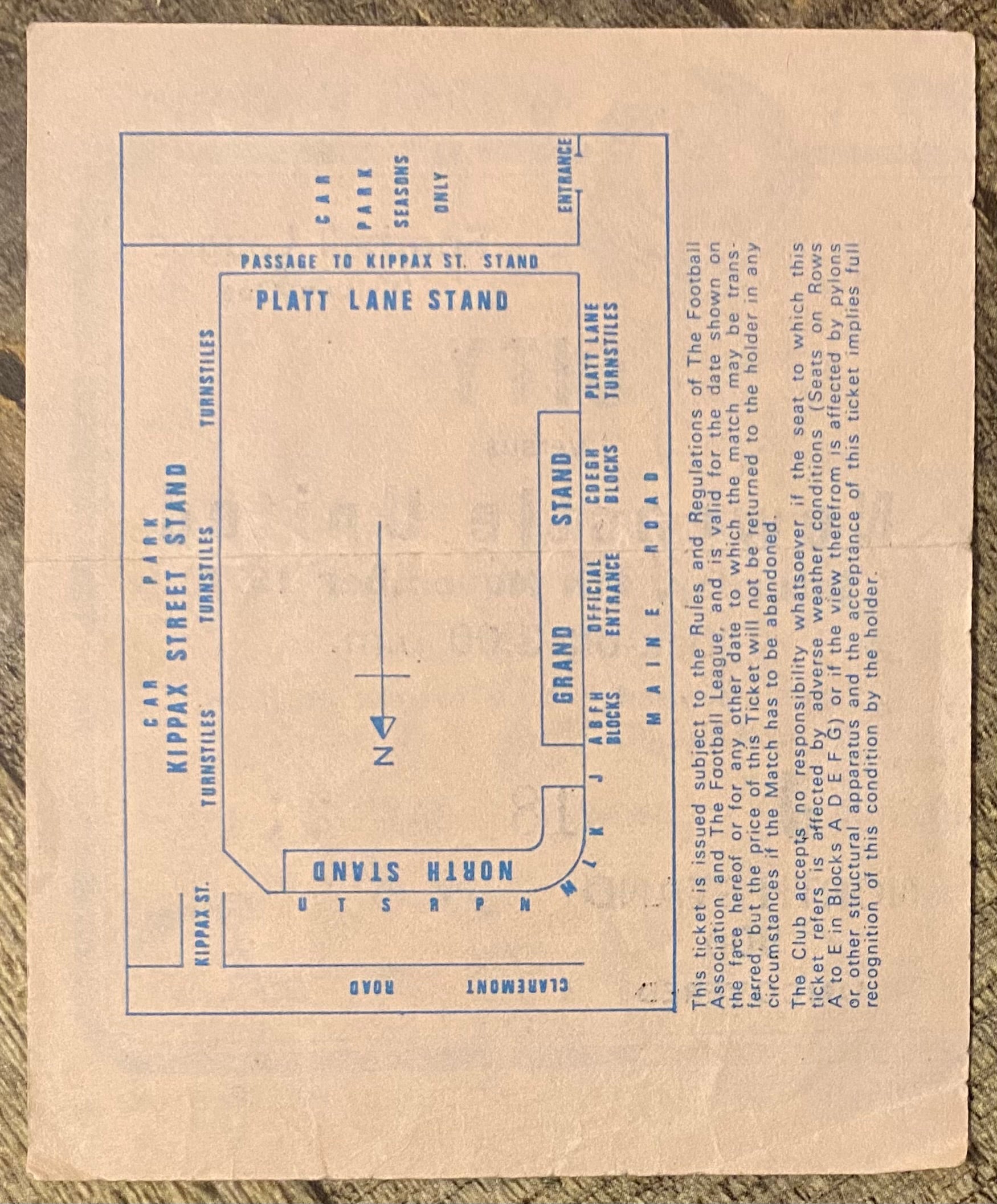 1976/77 ORIGINAL DIVISION 1 TICKET MANCHESTER CITY V NEWCASTLE UNITED