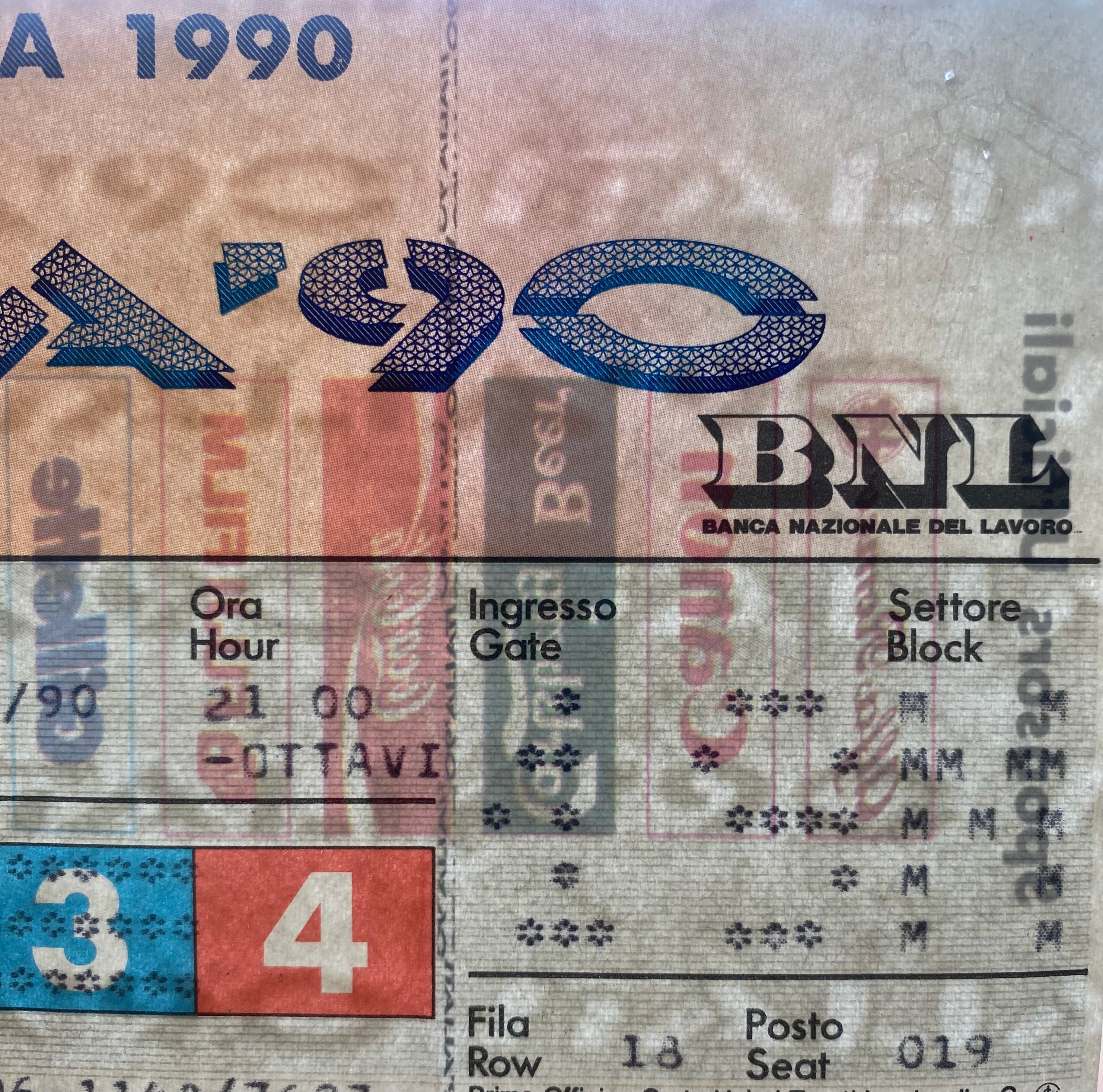 1990 ORIGINAL WORLD CUP 2ND ROUND TICKET ITALY V URUGUAY @ ROME