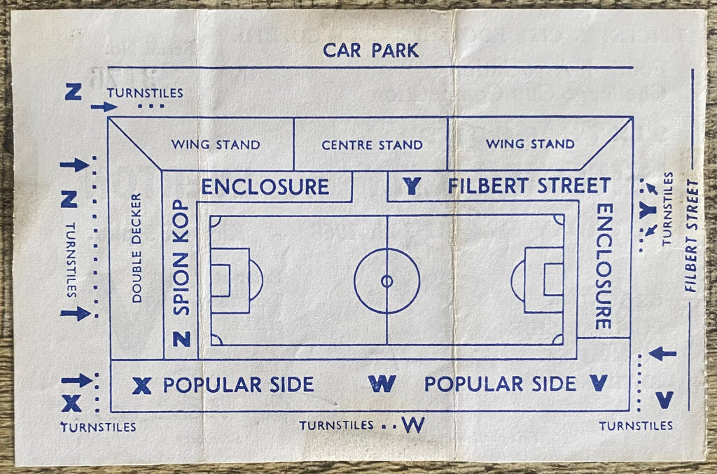 1967/68 ORIGINAL FA CUP 6TH ROUND TICKET LEICESTER CITY V EVERTON