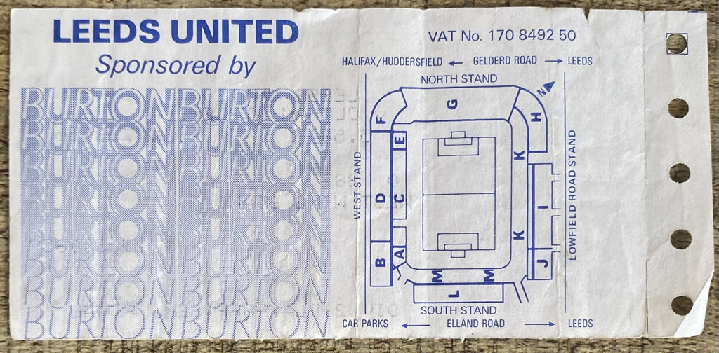 1986/87 ORIGINAL DIVISION 2 PLAY OFF SEMI FINAL 1ST LEG TICKET LEEDS UNITED V OLDHAM ATHLETIC