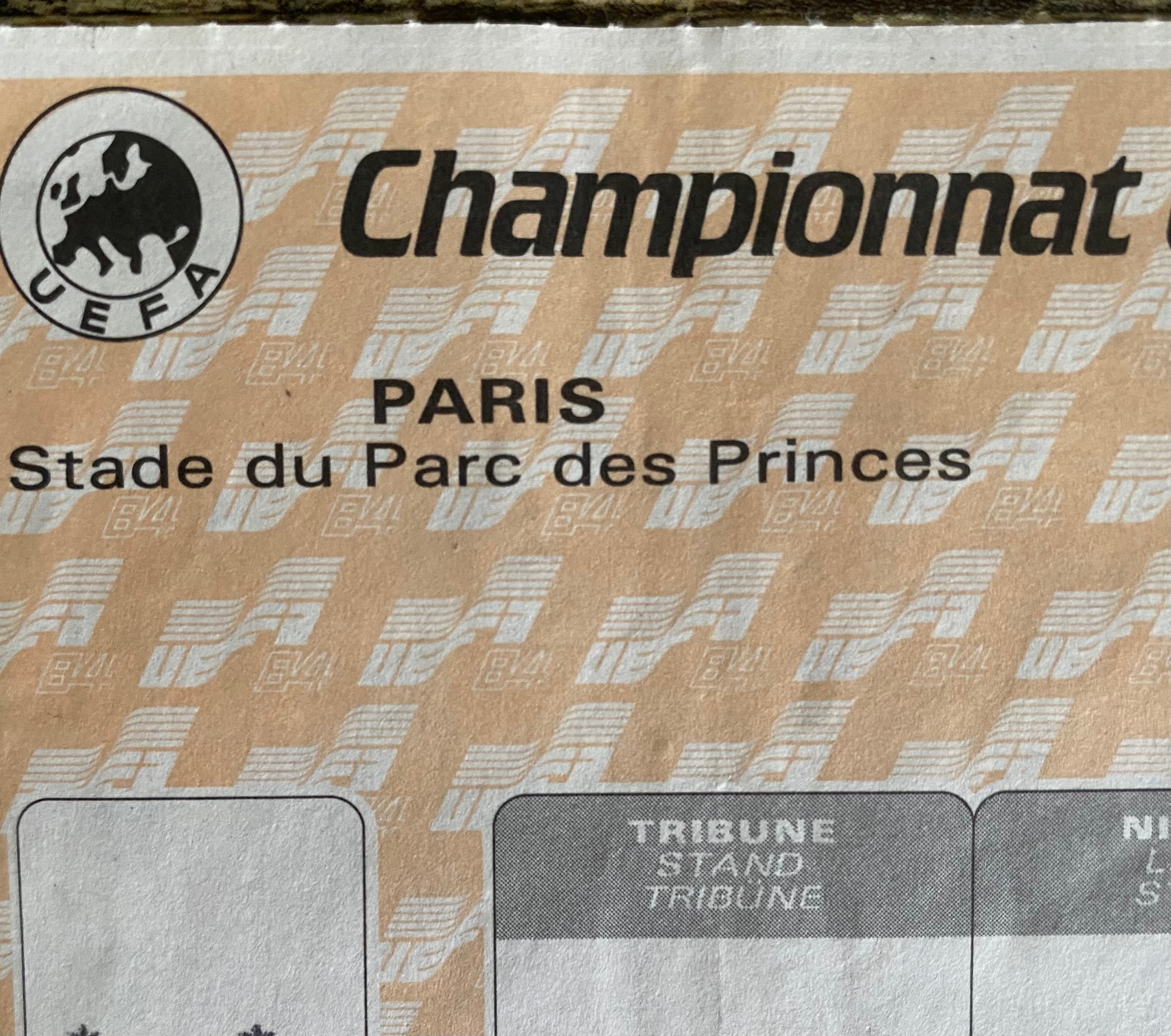 1984 ORIGINAL EURO 84 SEMI FINAL TICKET FRANCE V DENMARK @ PARIS