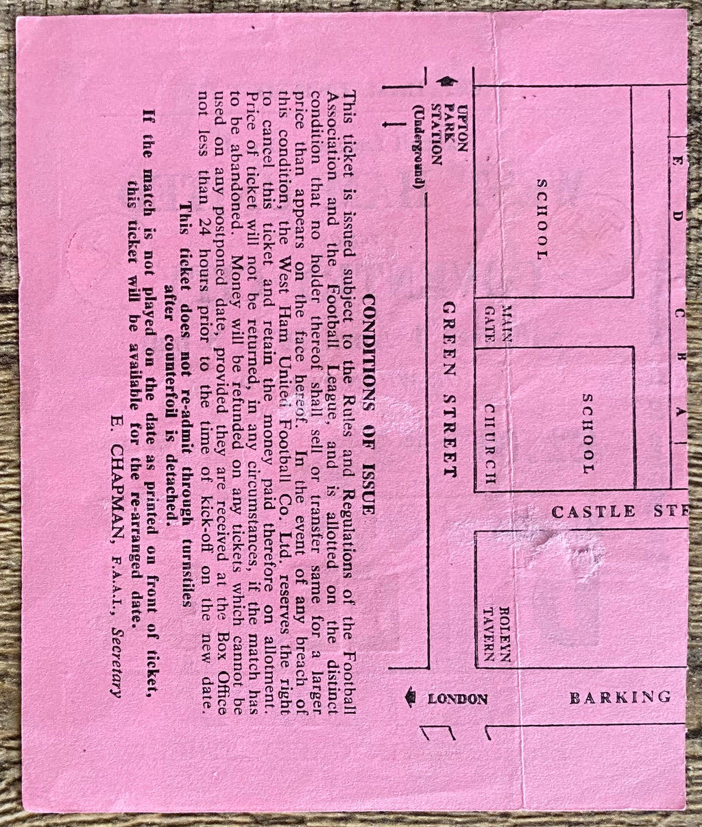 1977/78 ORIGINAL DIVISION ONE TICKET WEST HAM UNITED V COVENTRY CITY