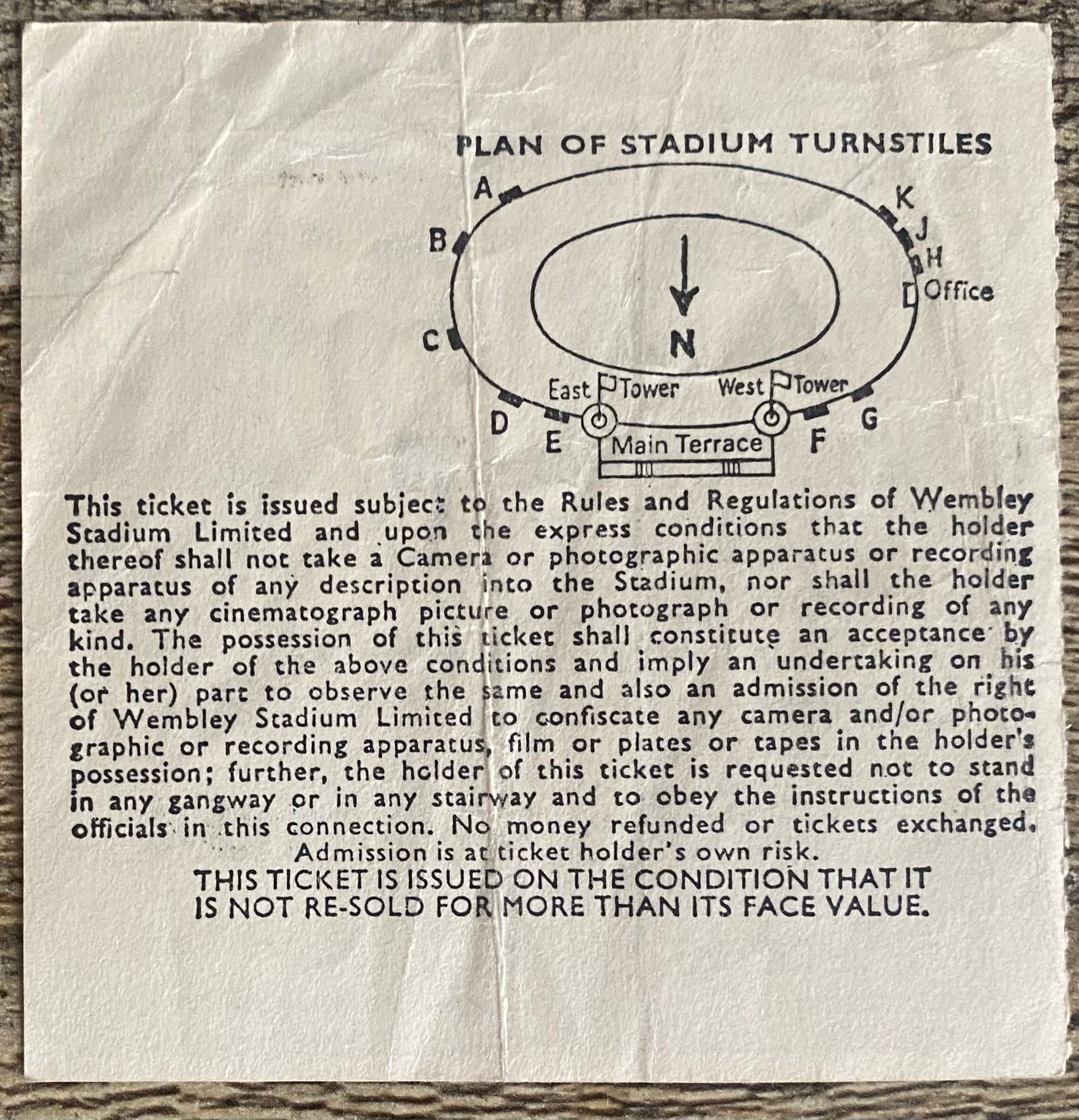 1980 ORIGINAL EUROPEAN CHAMPIONSHIPS QUALIFYING TICKET ENGLAND V REPUBLIC OF IRELAND