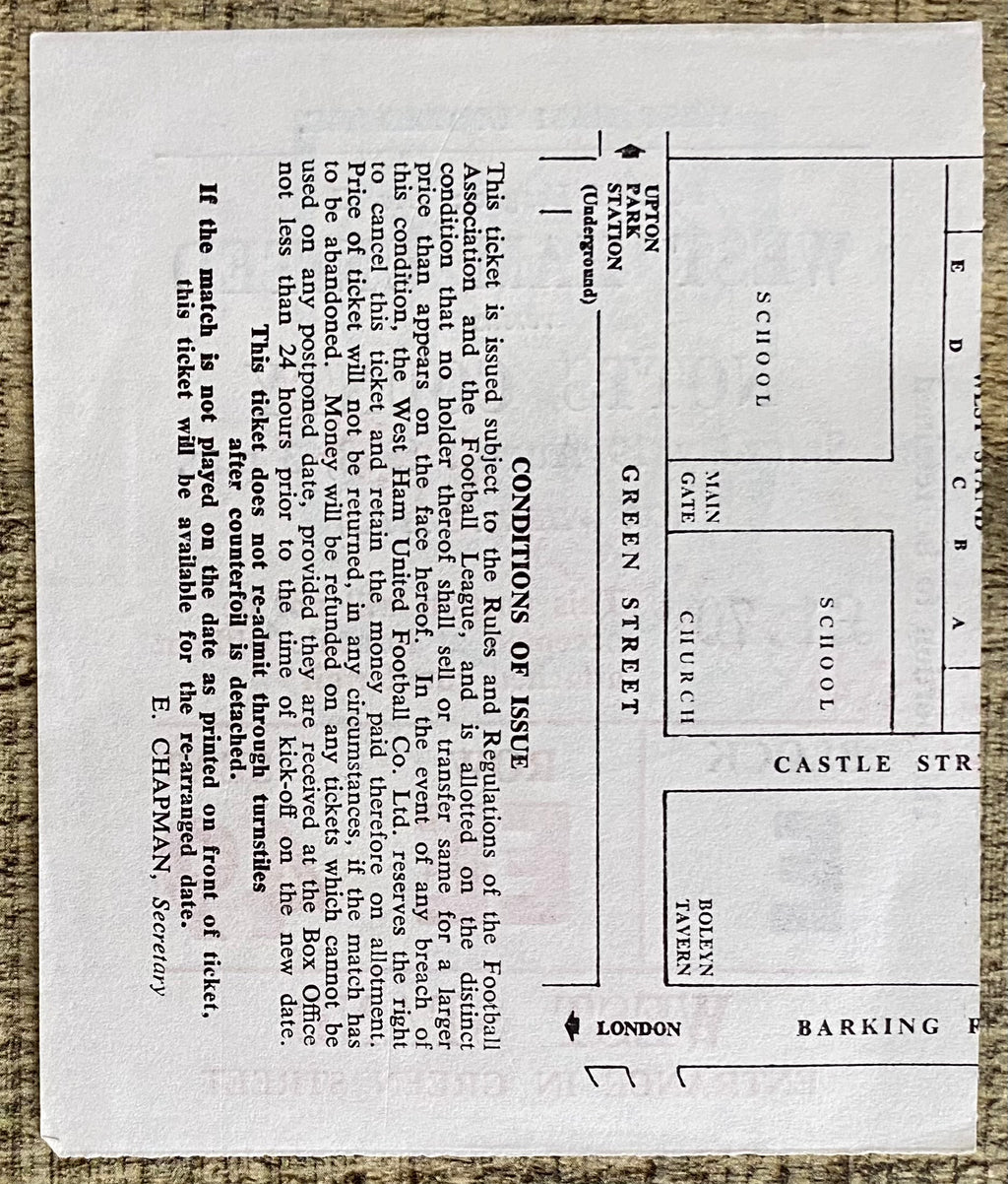 1978/79 ORIGINAL DIVISION 2 TICKET WEST HAM UNITED V NOTTS COUNTY