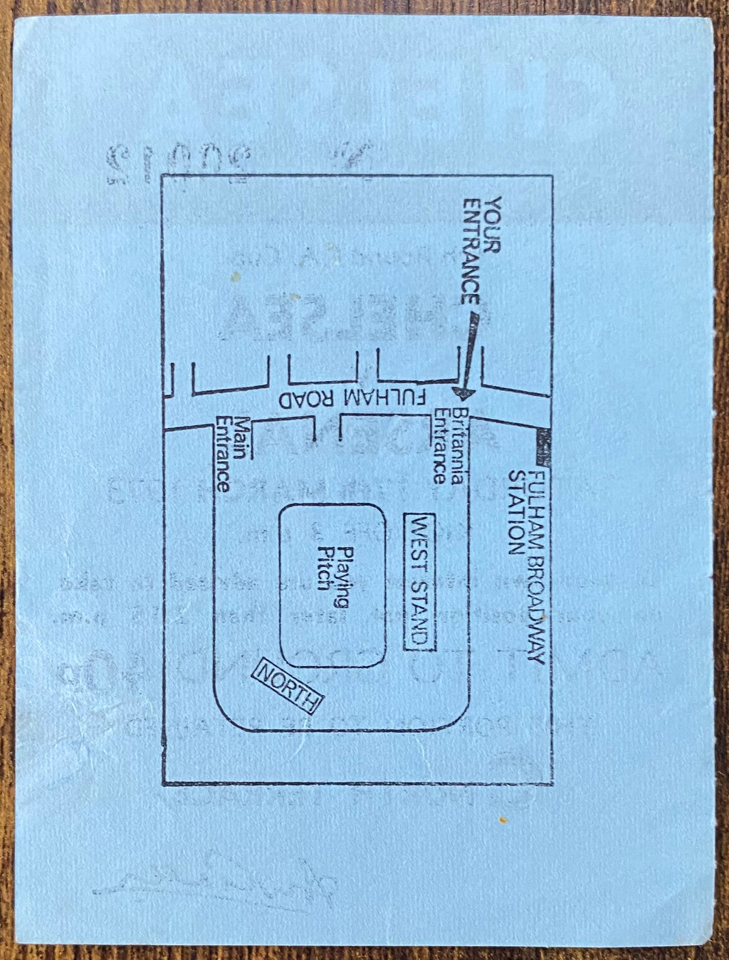 1972/73 ORIGINAL FA CUP 6TH ROUND TICKET CHELSEA V ARSENAL