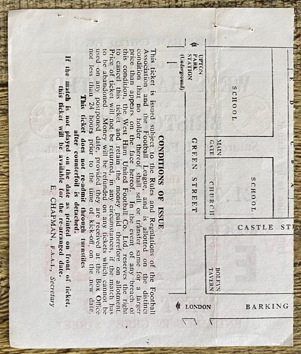 1977/78 ORIGINAL DIVISION ONE TICKET WEST HAM UNITED V BRISTOL CITY
