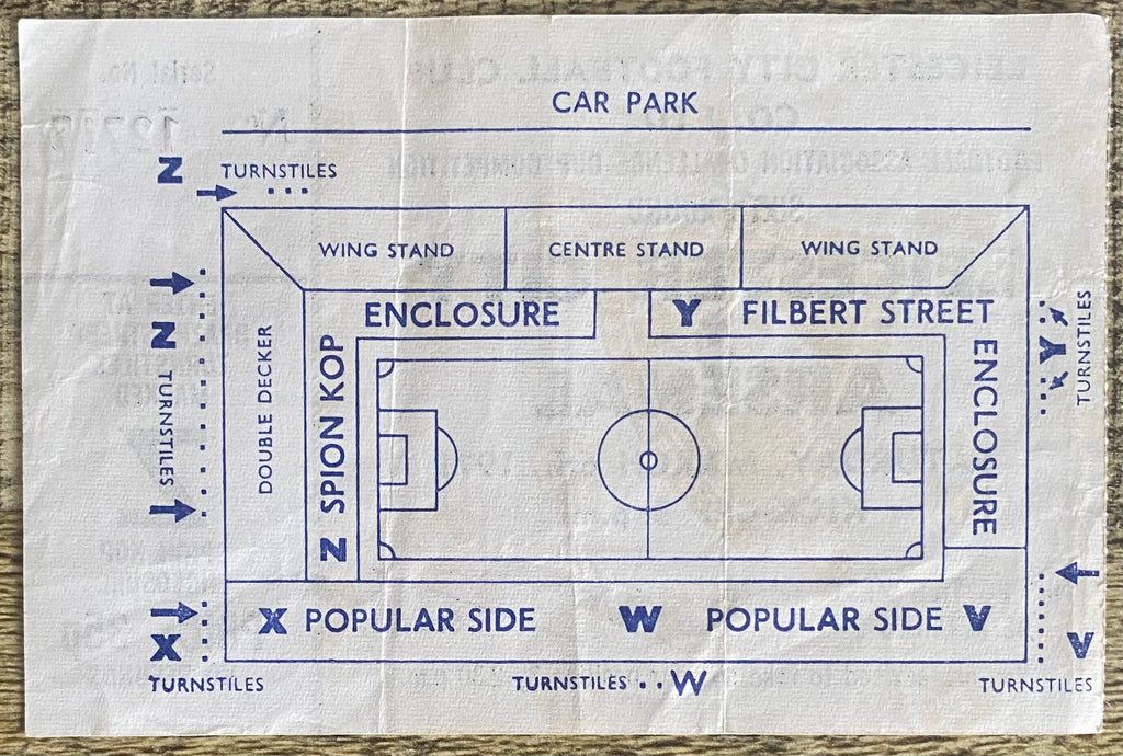 1970/71 ORIGINAL FA CUP 6TH ROUND TICKET LEICESTER CITY V ARSENAL