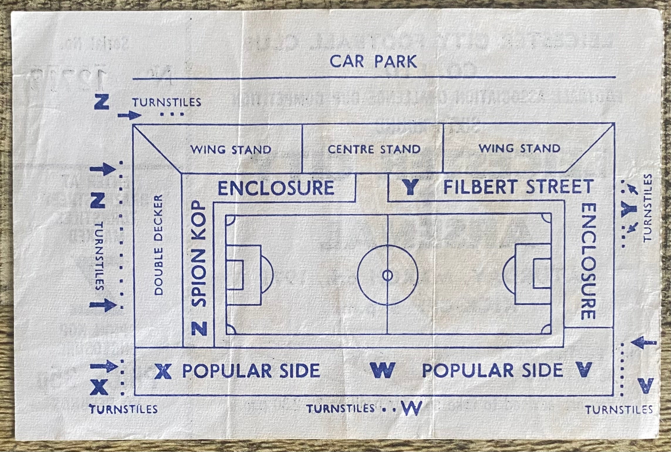 1970/71 ORIGINAL FA CUP 6TH ROUND TICKET LEICESTER CITY V ARSENAL