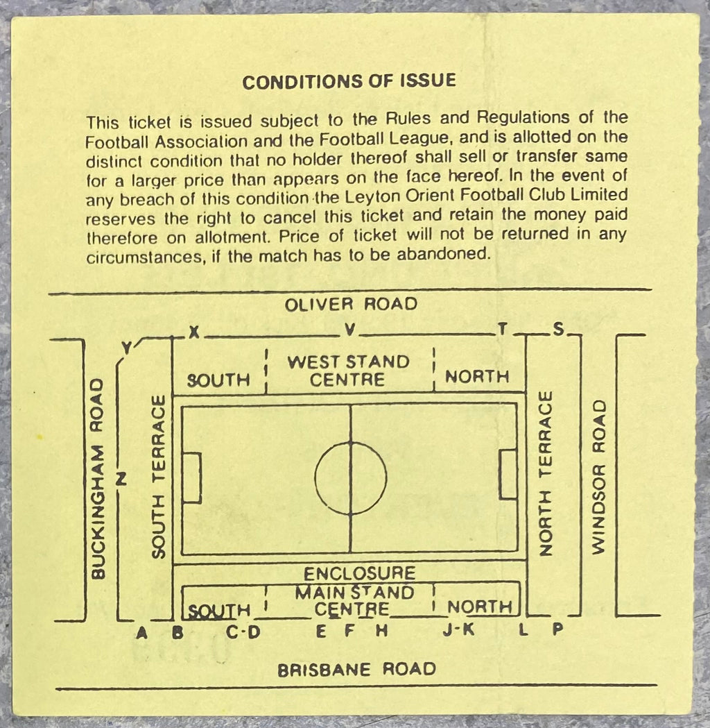 1989/90 ORIGINAL LITTLEWOODS CUP 2ND ROUND 1ST LEG TICKET LEYTON ORIENT V EVERTON
