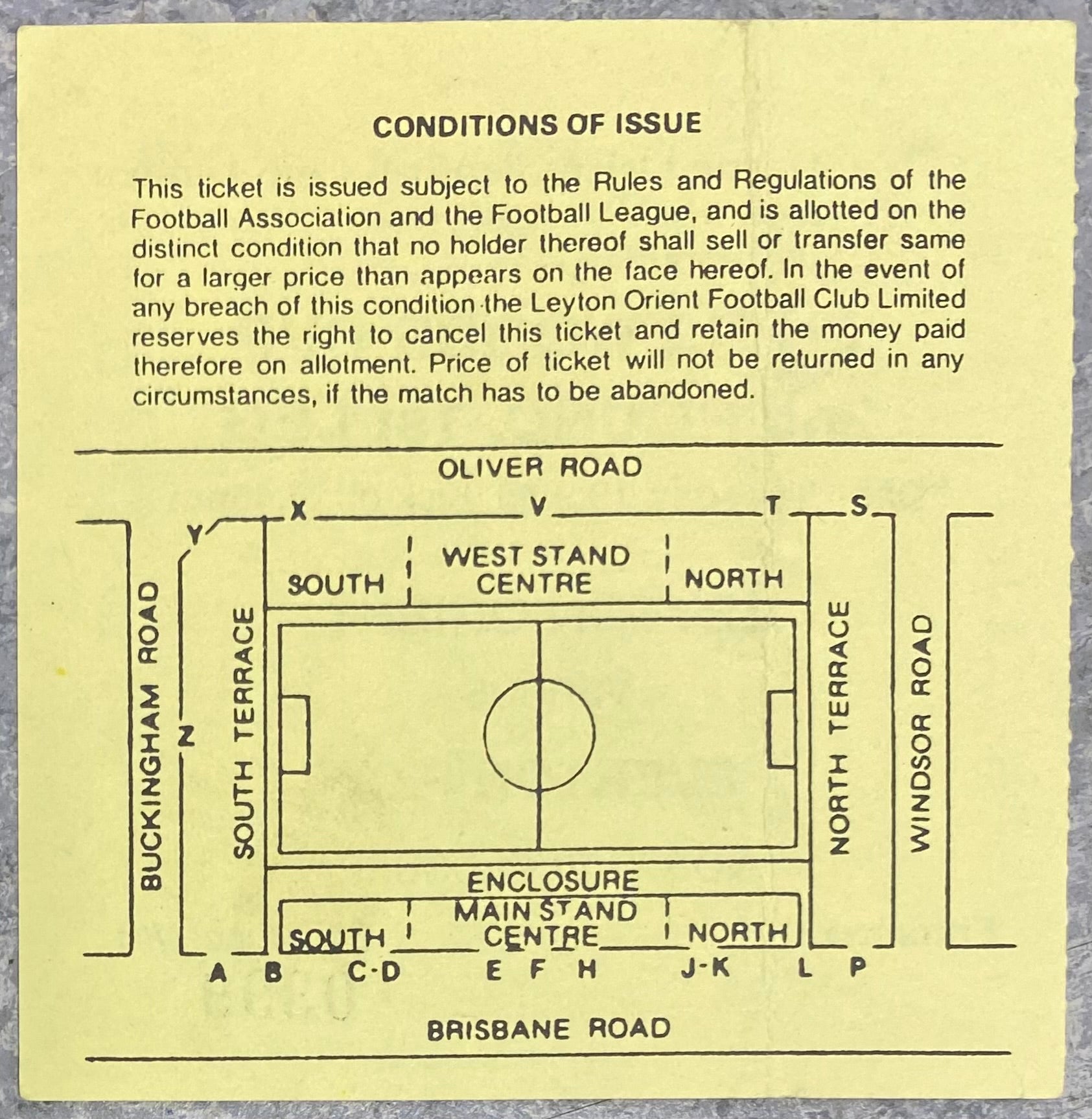 1989/90 ORIGINAL LITTLEWOODS CUP 2ND ROUND 1ST LEG TICKET LEYTON ORIENT V EVERTON