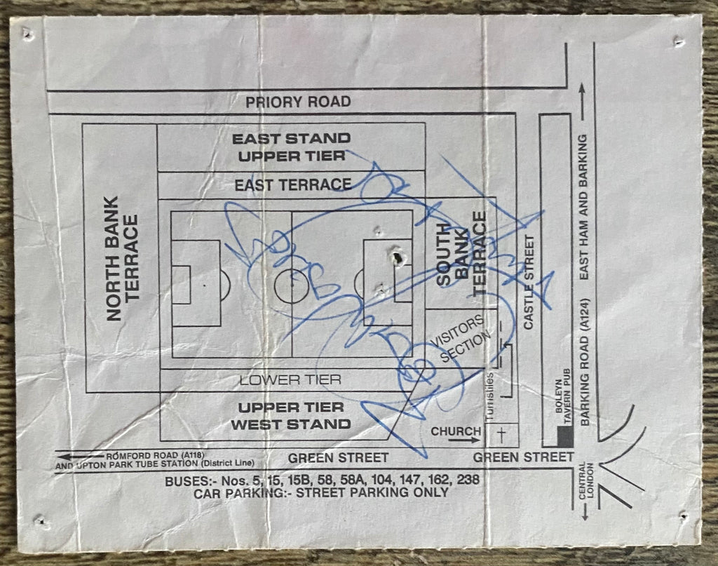 1991/92 ORIGINAL DIVISION 1 TICKET WEST HAM UNITED V NOTTS COUNTY