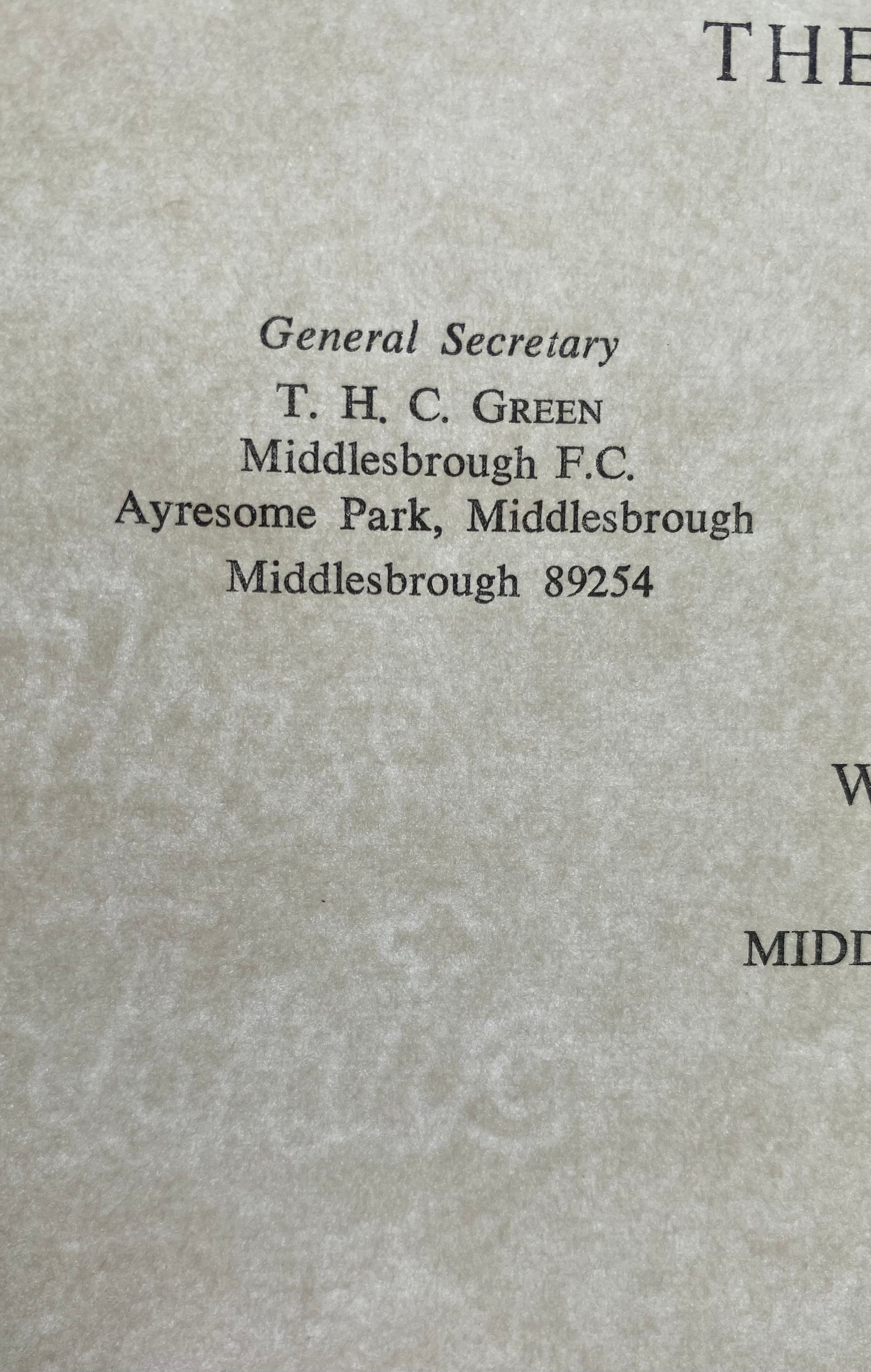 1966 WORLD CUP ORGANISATION ORIGINAL OFFICIAL UNUSED LETTER AYRESOME PARK