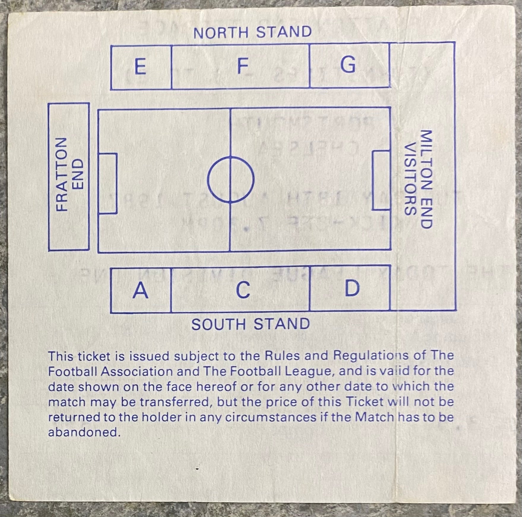 1987/88 ORIGINAL DIVISION 1 TICKET PORTSMOUTH V CHELSEA