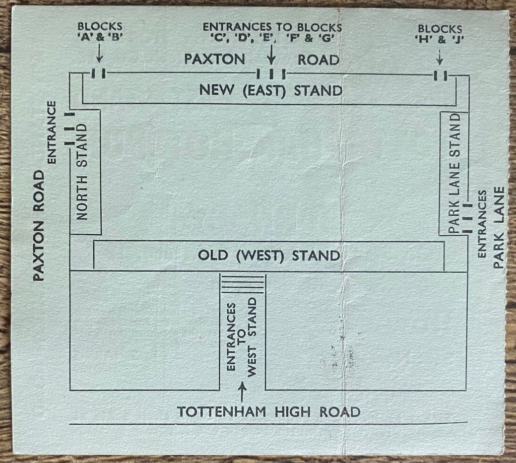 1963/64 ORIGINAL DIVISION ONE TICKET TOTTENHAM HOTSPUR V BURNLEY