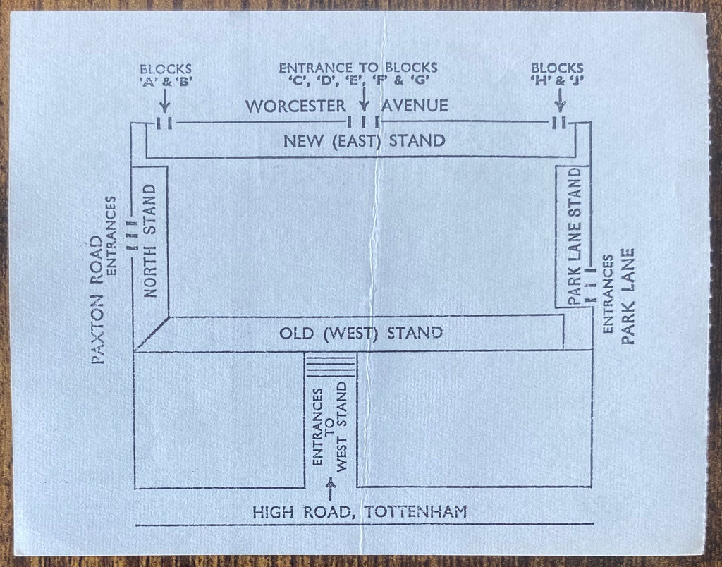 1971/72 ORIGINAL UEFA CUP 2ND ROUND 2ND LEG TICKET TOTTENHAM HOTSPUR V FC NANTES