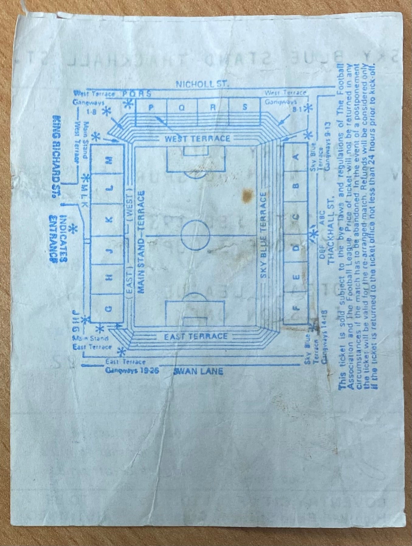1982/83 ORIGINAL DIVISION ONE TICKET COVENTRY CITY V TOTTENHAM HOTSPUR