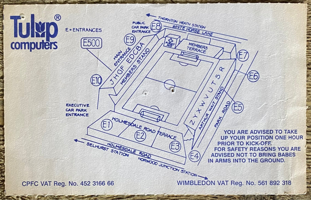 1991/92 ORIGINAL DIVISION ONE TICKET WIMBLEDON V NOTTS COUNTY