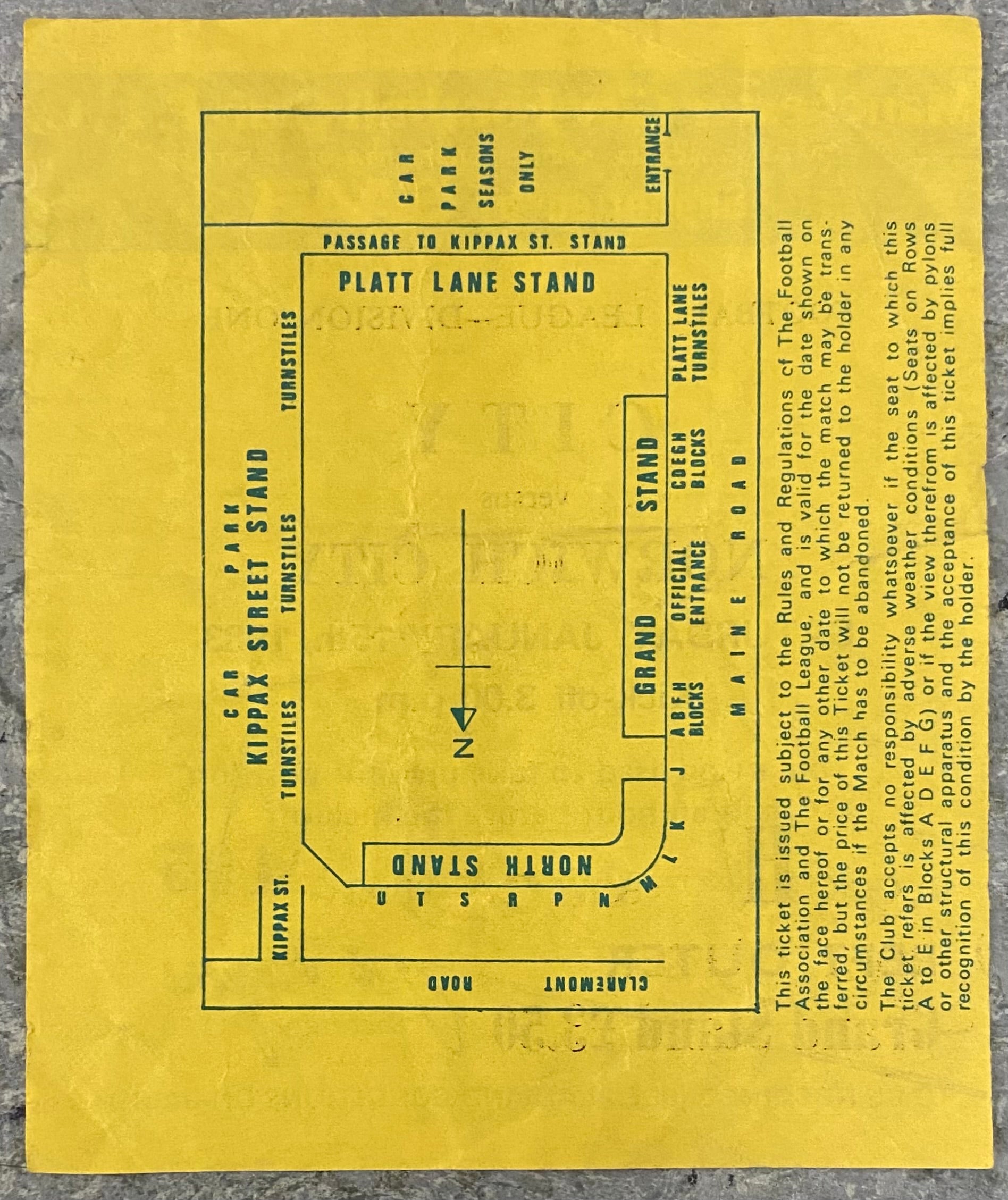 1982/83 ORIGINAL DIVISION 1 TICKET MANCHESTER CITY V NORWICH CITY