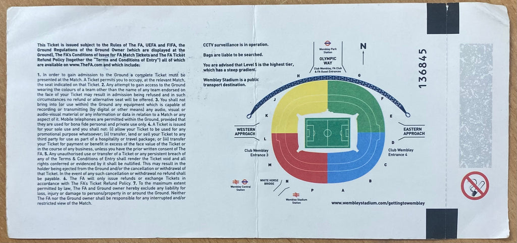 2009 ORIGINAL COMMUNITY SHIELD TICKET MANCHESTER UNITED V CHELSEA