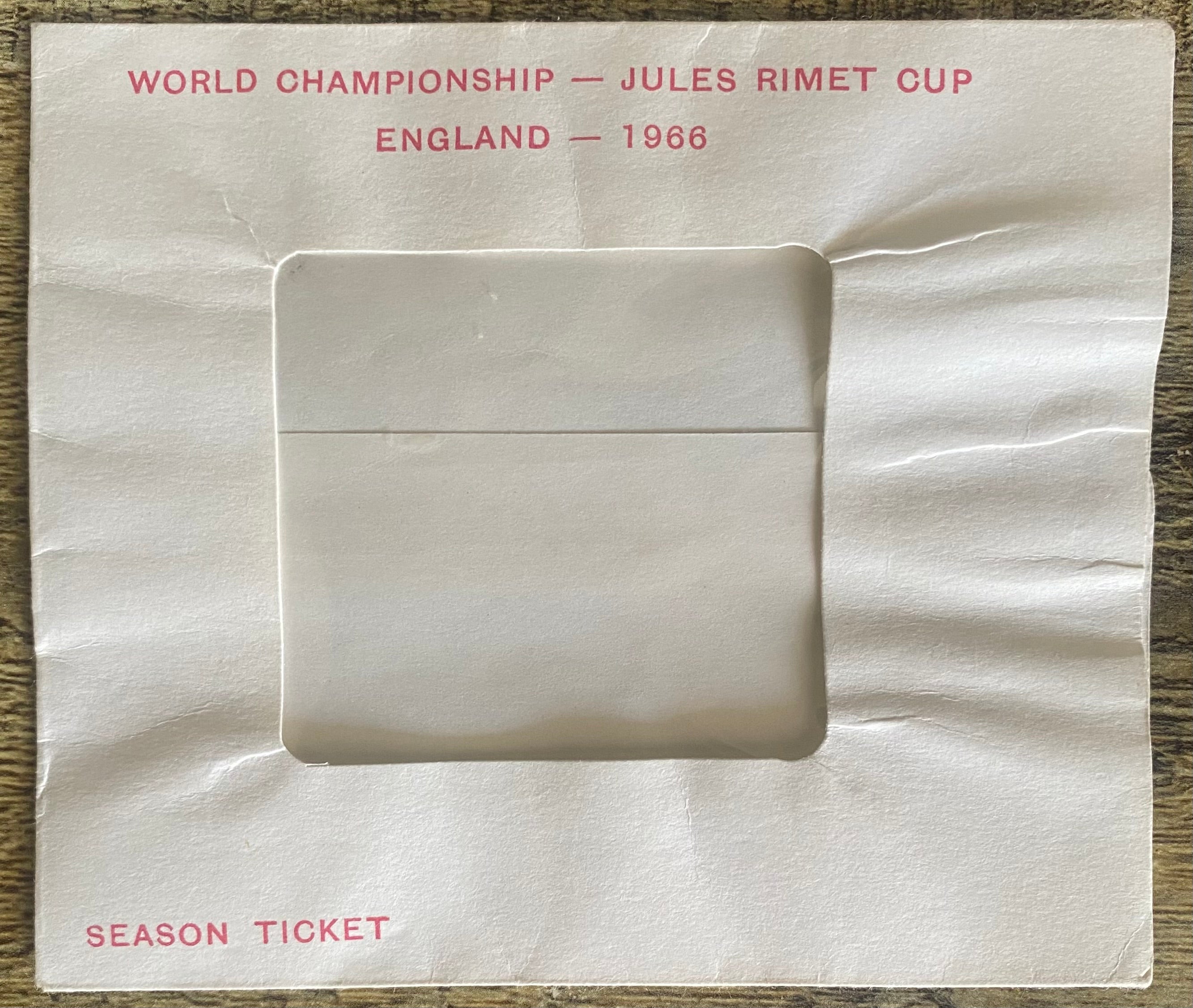 1966 WORLD CUP ORIGINAL OFFICIAL SEASON TICKET HOLDER WALLET