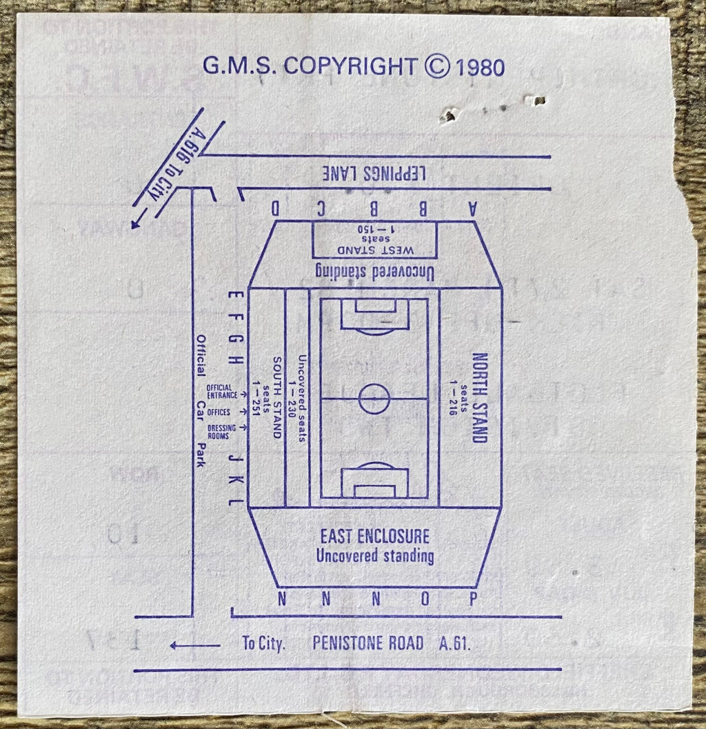 1981/82 ORIGINAL DIVISION 2 TICKET SHEFFIELD WEDNESDAY V ORIENT