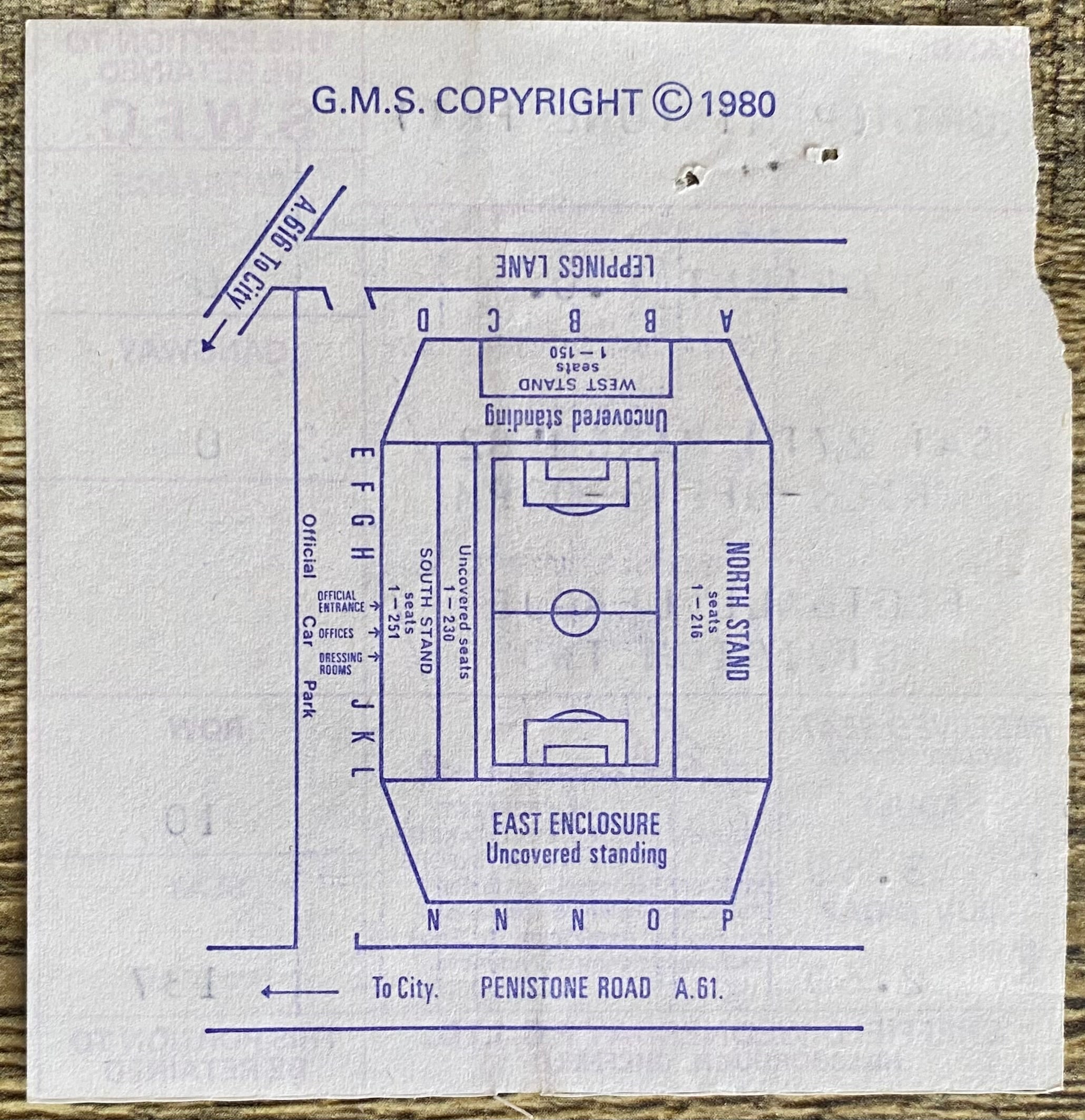 1981/82 ORIGINAL DIVISION 2 TICKET SHEFFIELD WEDNESDAY V ORIENT