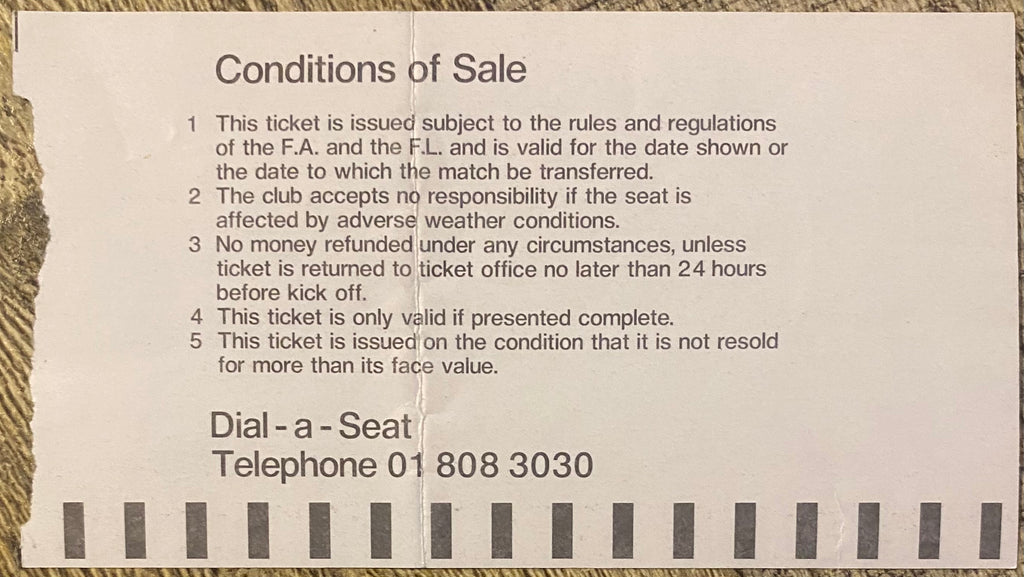 1984/85 ORIGINAL MILK CUP 4TH ROUND REPLAY TICKET TOTTENHAM HOTSPUR V SUNDERLAND