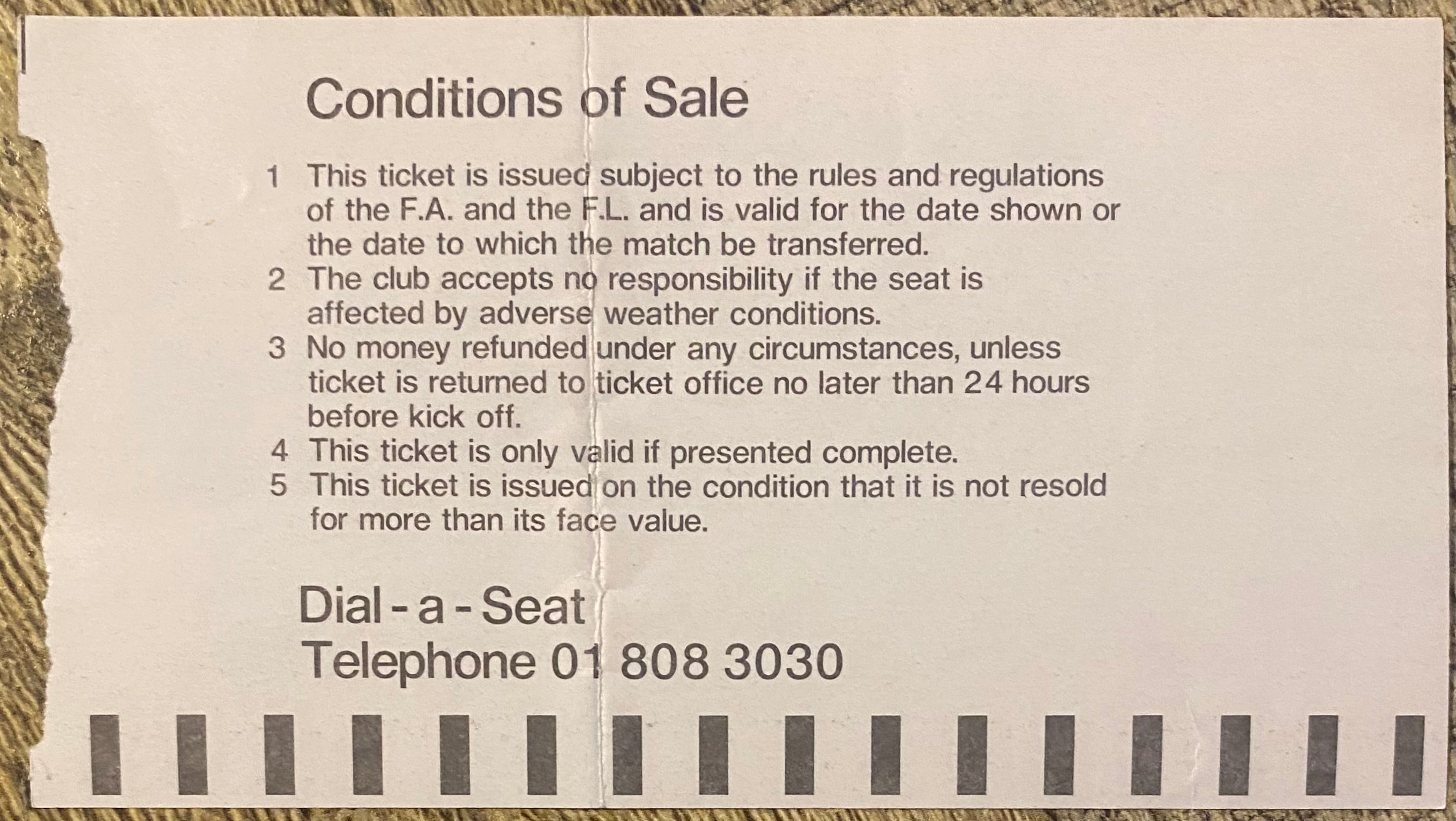 1984/85 ORIGINAL MILK CUP 4TH ROUND REPLAY TICKET TOTTENHAM HOTSPUR V SUNDERLAND