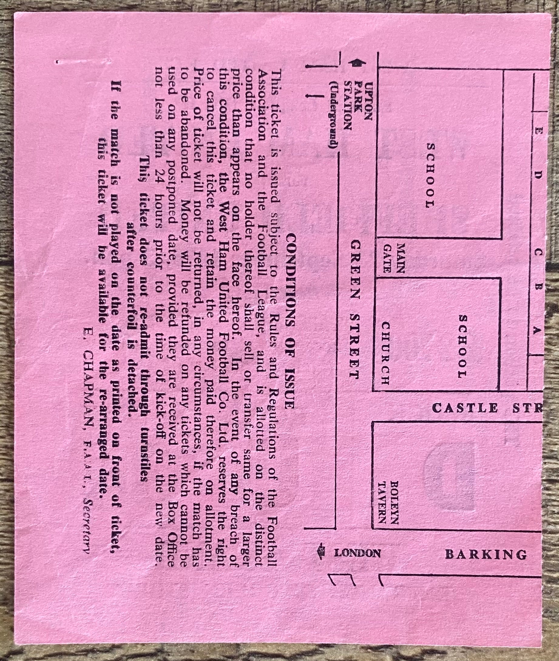 1978/79 ORIGINAL DIVISION 2 TICKET WEST HAM UNITED V SHEFFIELD UNITED