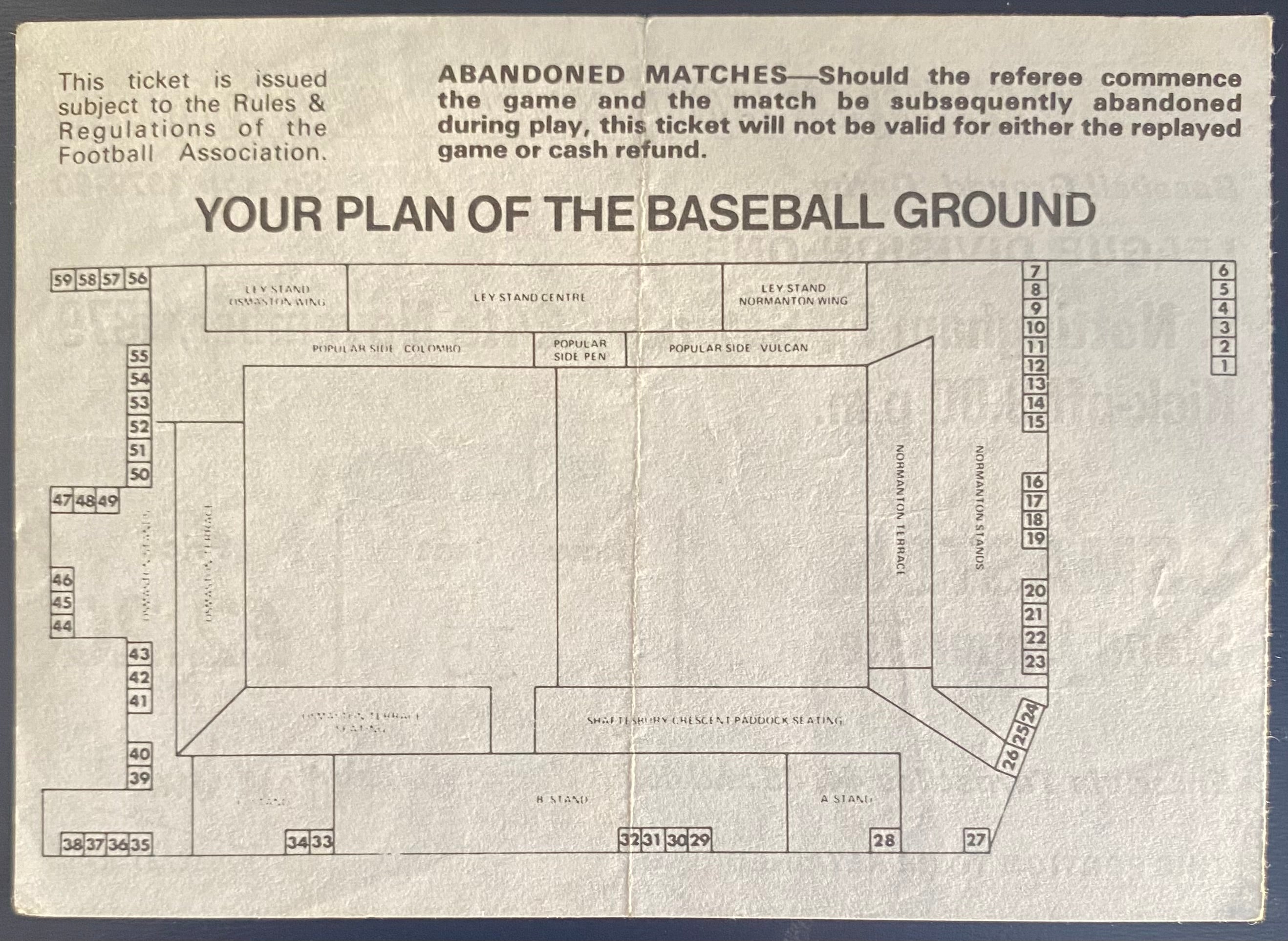 1979/80 ORIGINAL DIVISION 1 TICKET DERBY COUNTY V NOTTINGHAM FOREST