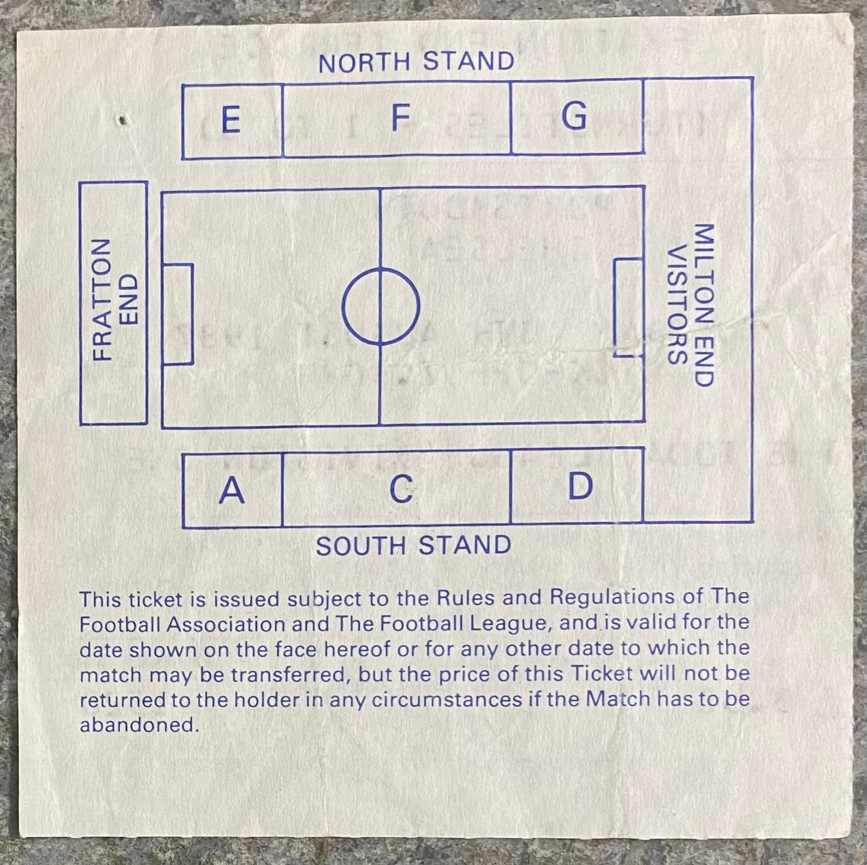 1987/88 ORIGINAL DIVISION 1 TICKET PORTSMOUTH V CHELSEA