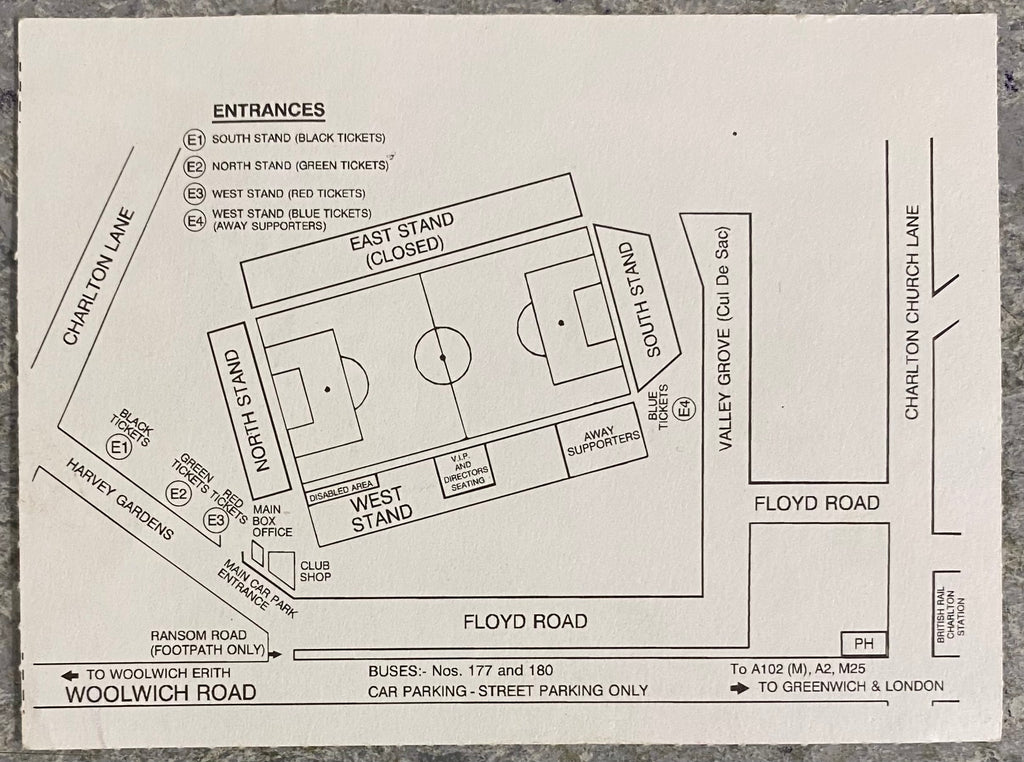 1992/93 ORIGINAL DIVISION 1 TICKET CHARLTON ATHLETIC V SUNDERLAND