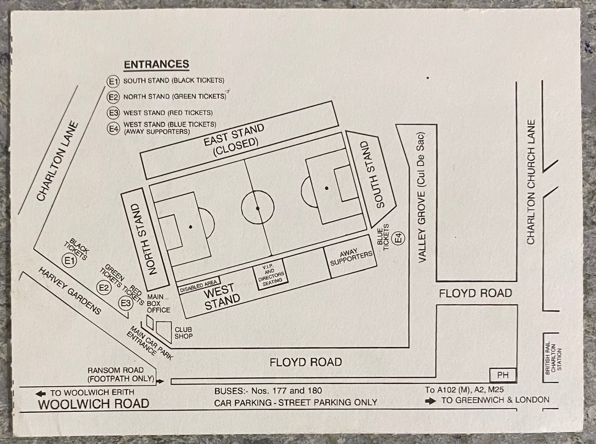 1992/93 ORIGINAL DIVISION 1 TICKET CHARLTON ATHLETIC V SUNDERLAND