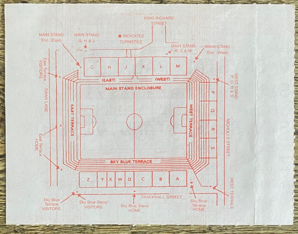 1990/91 ORIGINAL DIVISION ONE TICKET COVENTRY CITY V CRYSTAL PALACE