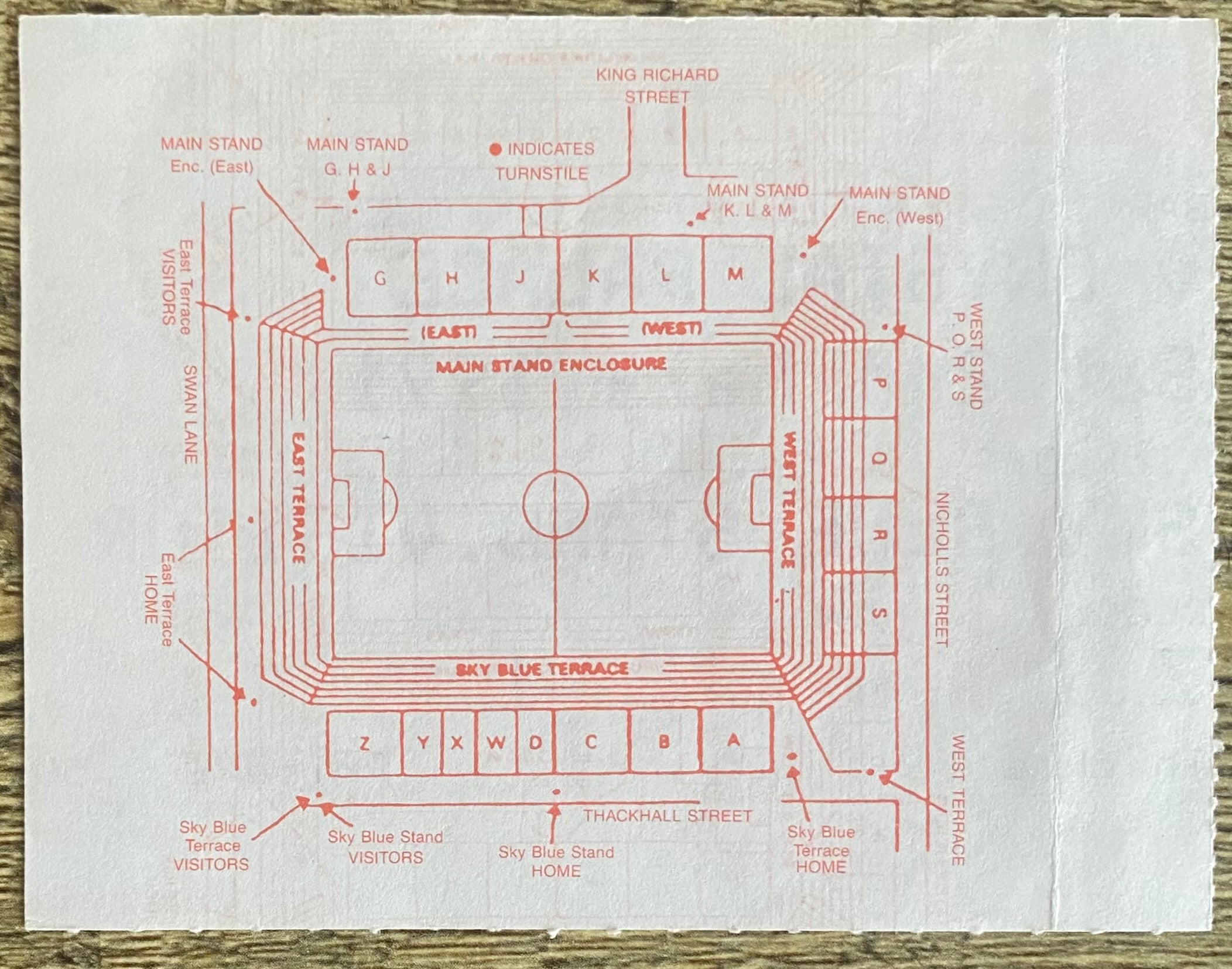 1990/91 ORIGINAL DIVISION ONE TICKET COVENTRY CITY V CRYSTAL PALACE